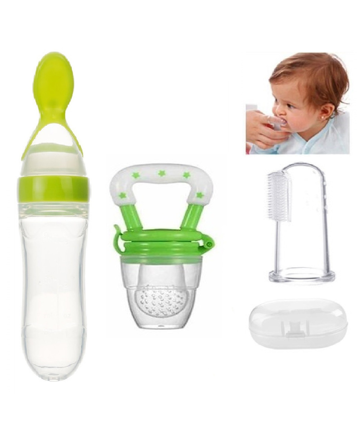 Tiny Tycoonz Fruit And Food Nibbler, Feeder and Tongue Cleaner - Green-picture-28