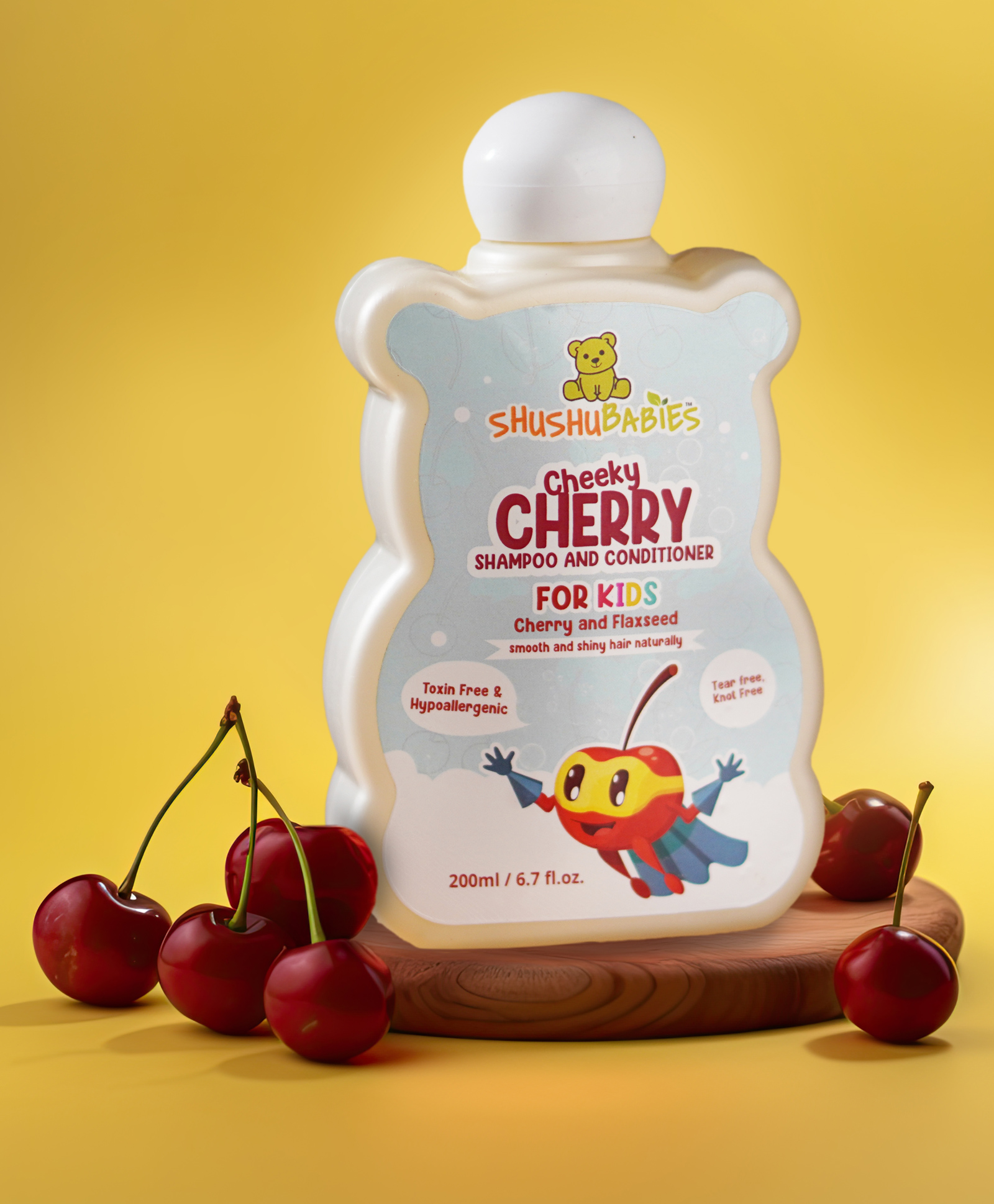 Shushu Babies Cheeky Cherry Shampoo and Conditioner for Kids With Cherry and Flaxseed- 200 ml-picture-17
