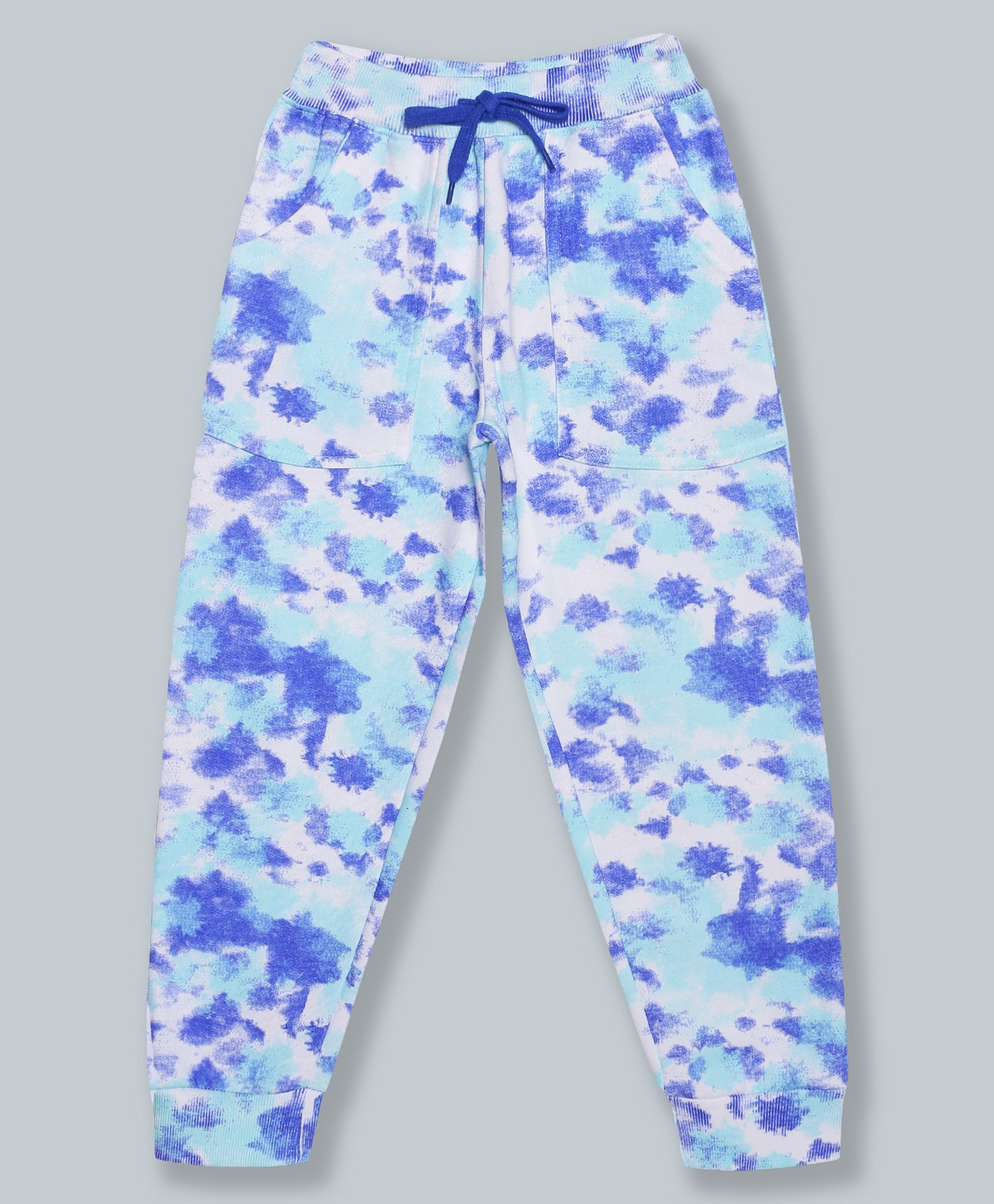 Kiddopanti Unisex Tie And Dye Design Track Pant - Blue-picture-37