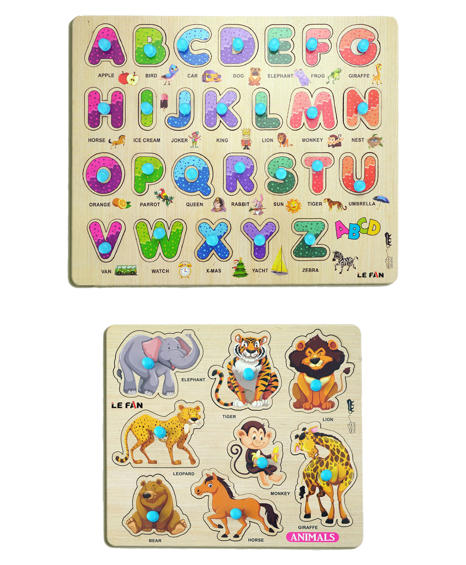 Mingkids Kids Fort Pre Nursery Educational Knob and Peg Puzzles for Adults kids Learning Toys Kit Board Game Pack of 2 - 34 Pieces-image-15