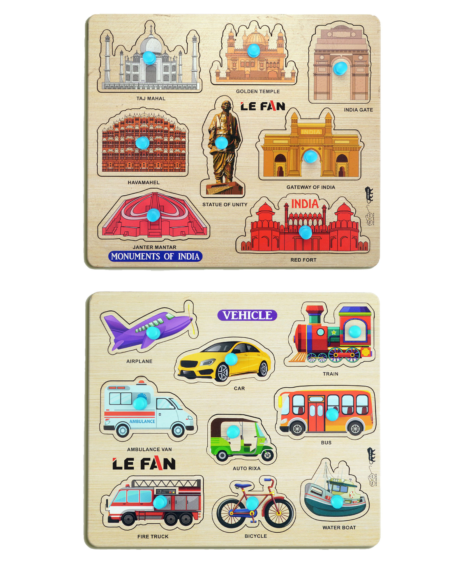 Mingkids Educational Jigsaw Puzzles Learning Toys Kit Board GameSet of Monuments of India & Vehicle Educational Toy Pack of 2 - 17 Pieces-image-31