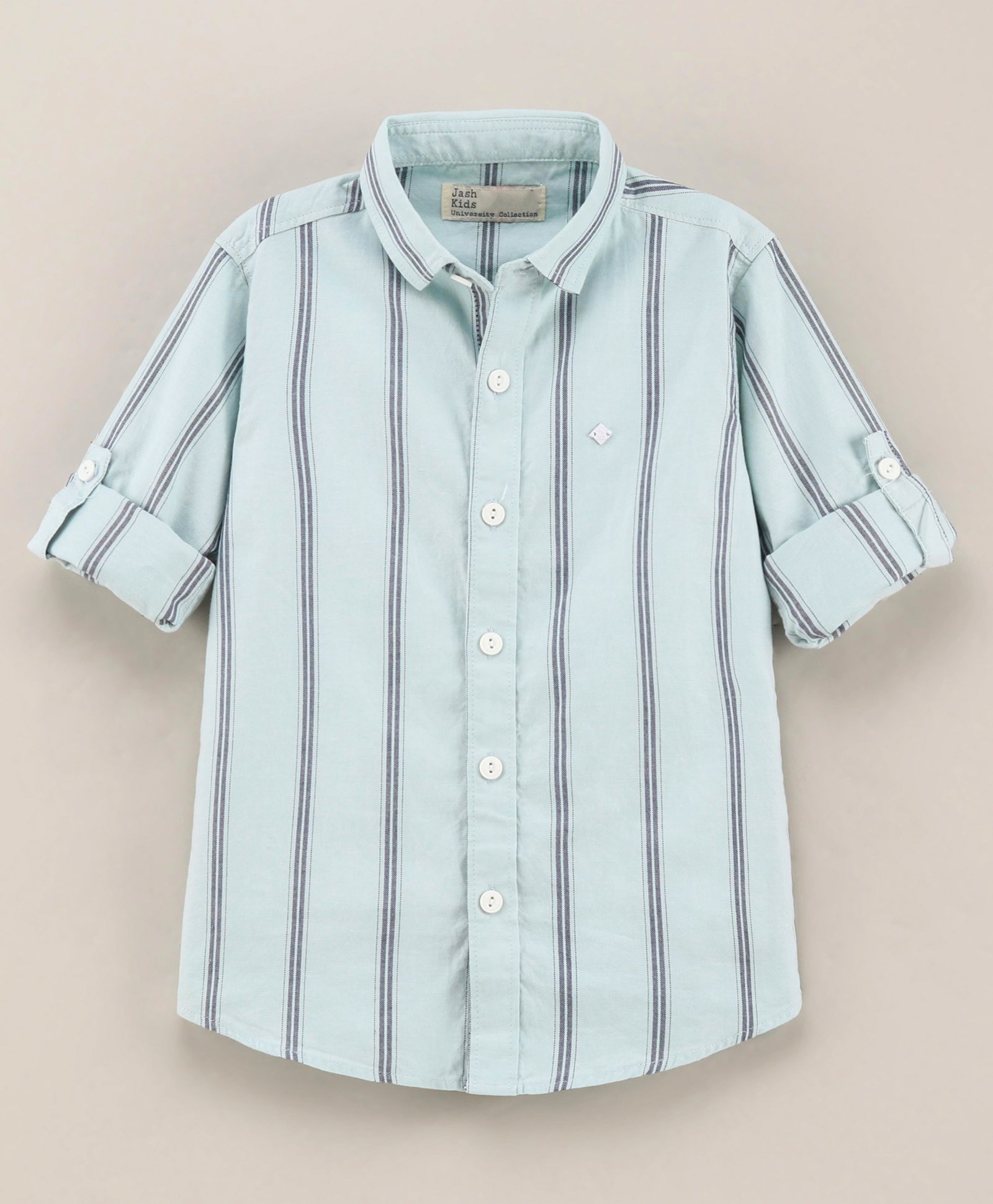 Jash Kids Full Sleeves Cotton Shirt Striped - Blue-picture-5