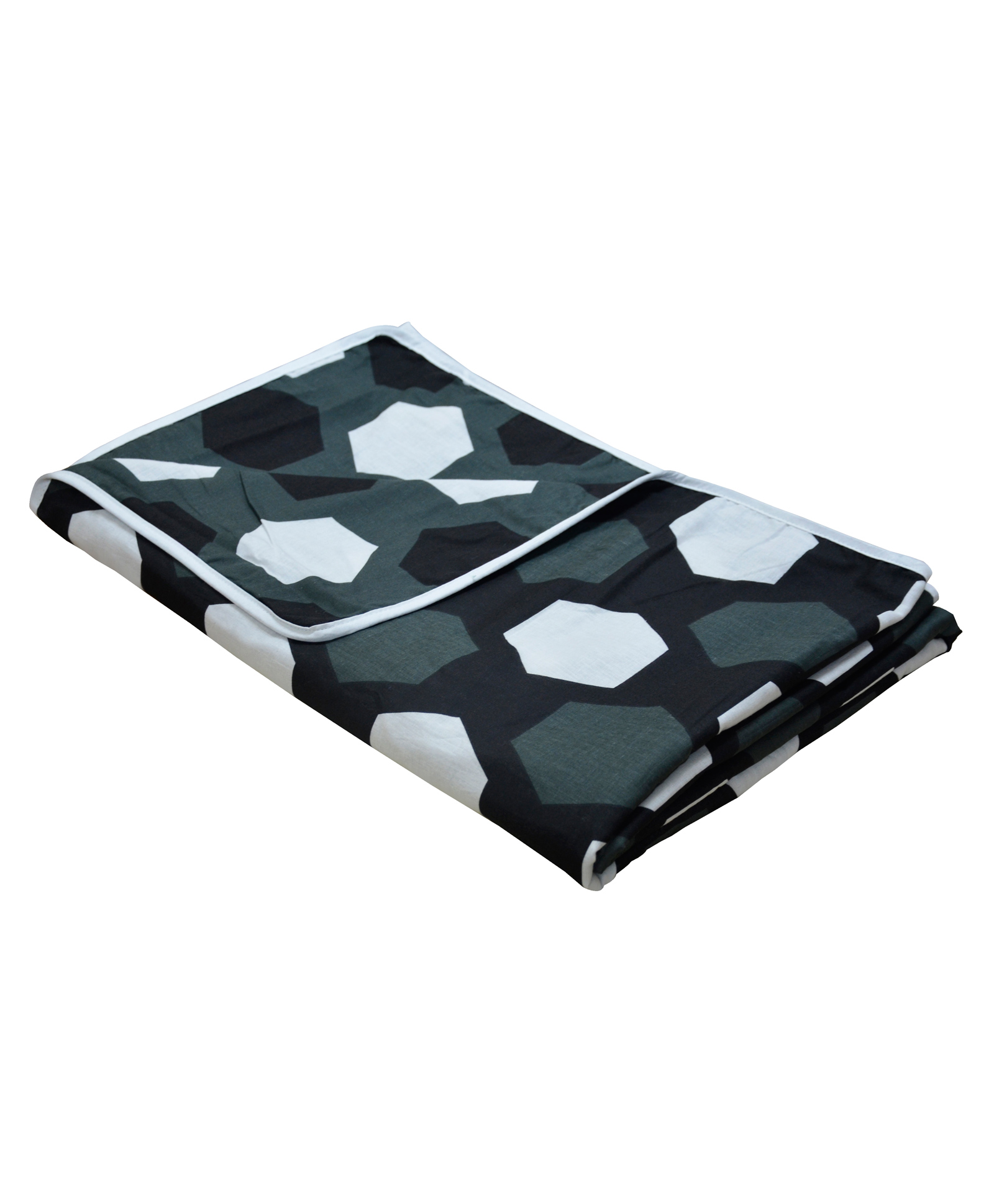 Divine Casa Cambric Cotton 120 GSM Abstract Single Reversible Dohar - Black and Grey-image-20