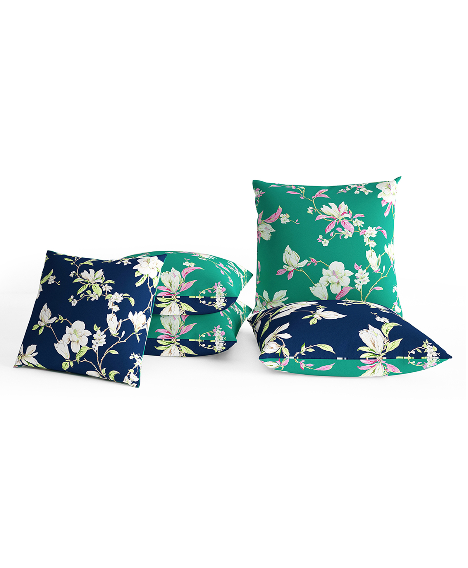 Divine Casa Cushions Cover Pack Of 5 - Sea Green Navy Blue-image-45