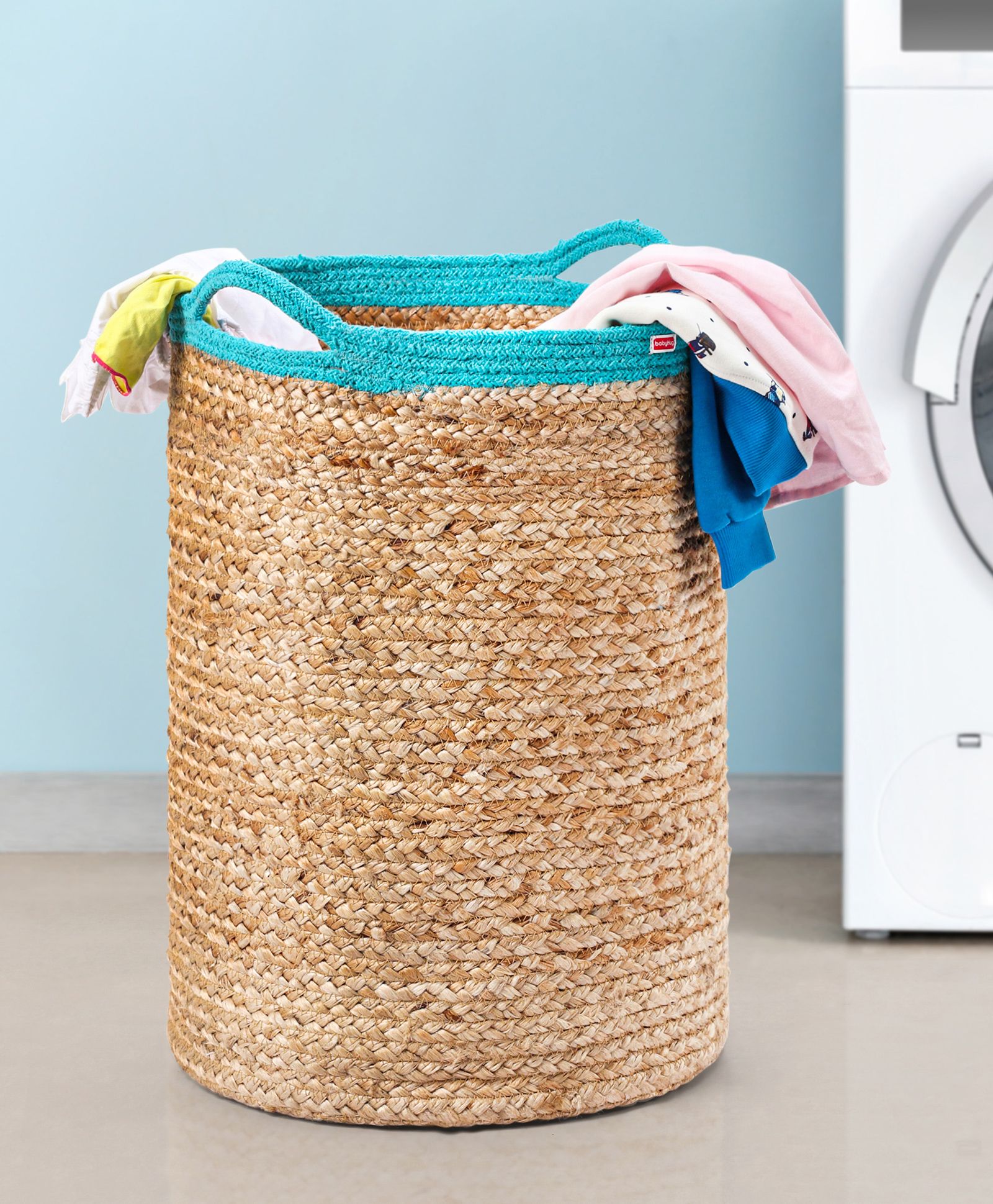 Babyhug Braided Jute Laundry Bag - Brown-image-40
