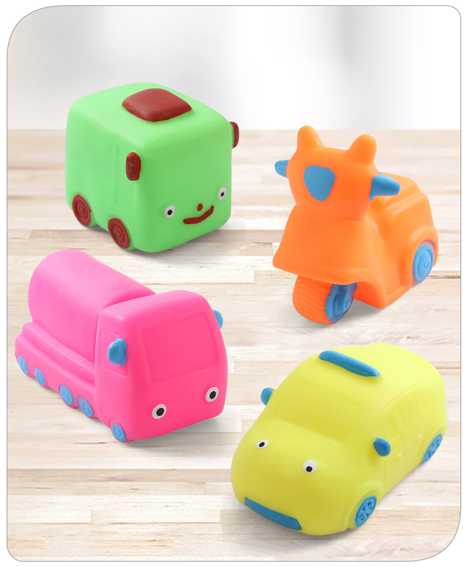 Babyhug Bath Squeeze Toys Transport Pack of 4 - Multicolour
