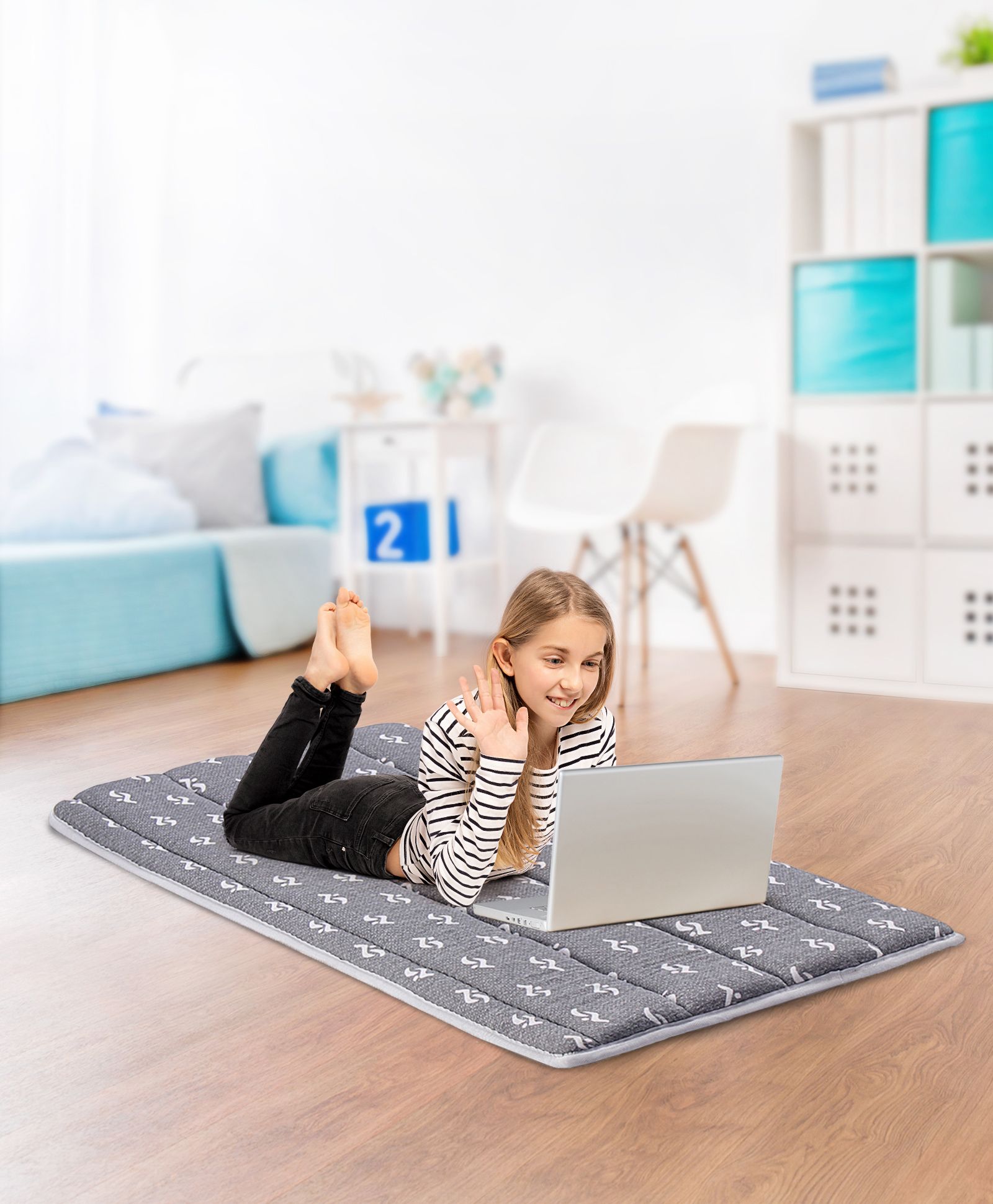 Pine Kids Rolling Mattress with Waterproof Cover - Grey