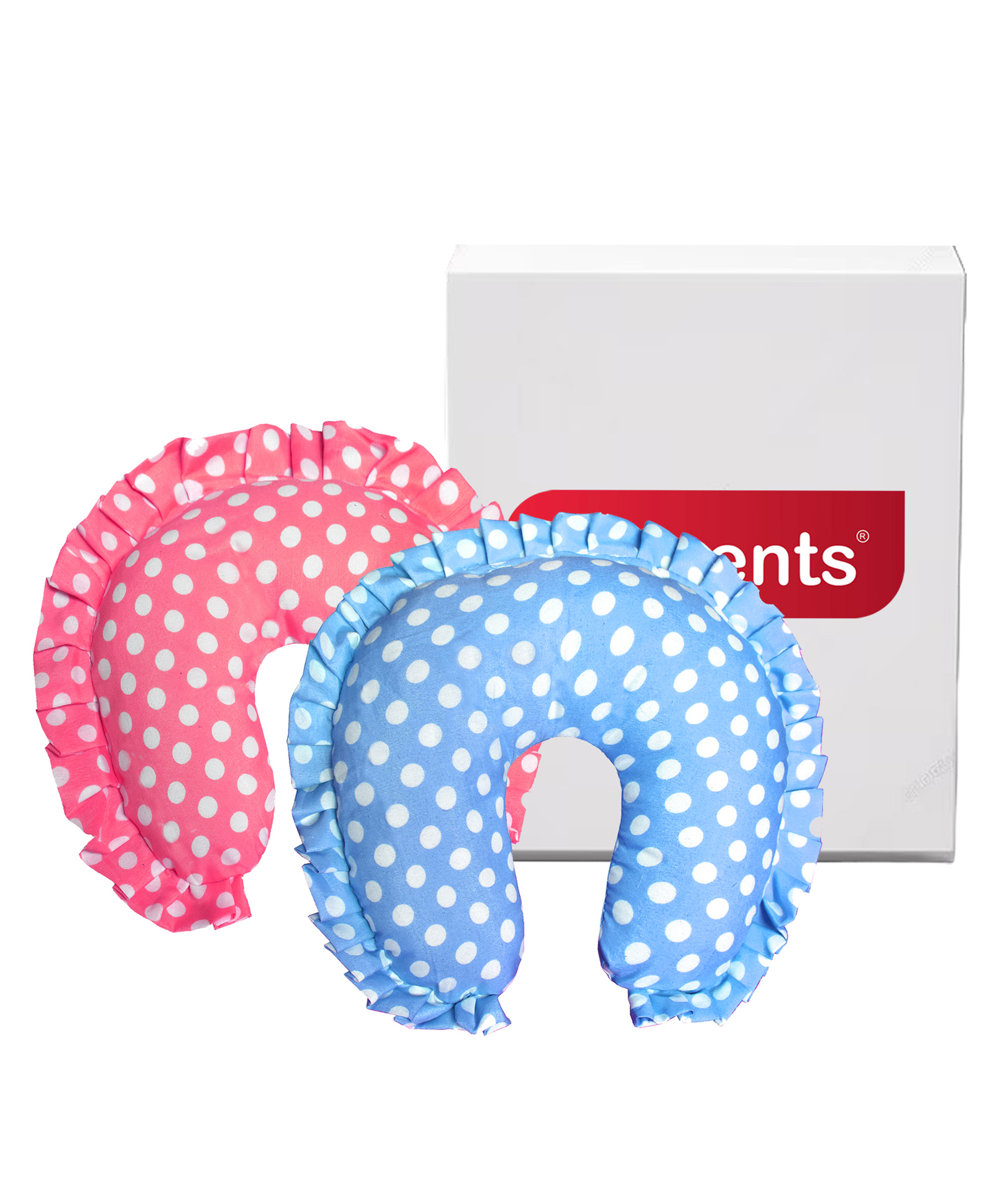 VParents Toddler Neck Support Soft Pillow for New Born Baby U Shape Pillow Pack of 2 - Pink and Blue-picture-15