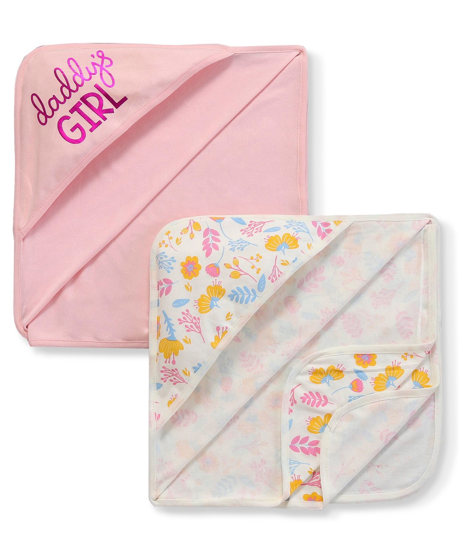 Doodle Poodle Cotton Hooded Bath Towel Floral & Text Print Pack of 2 - Peach White-picture-31