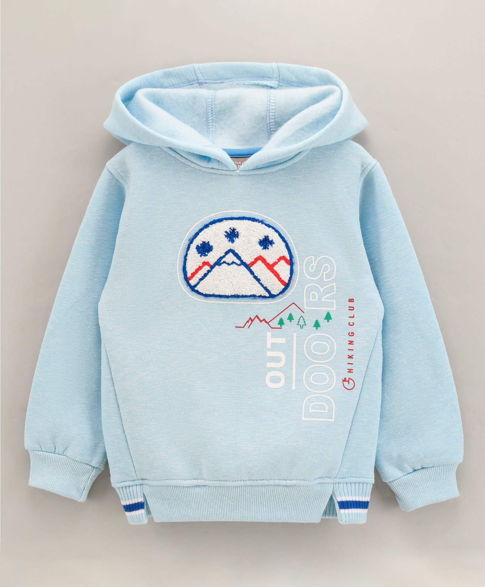 Little Kangaroos Full Sleeves Sweatshirt Mountain Embroidery & Print - Blue-picture-21