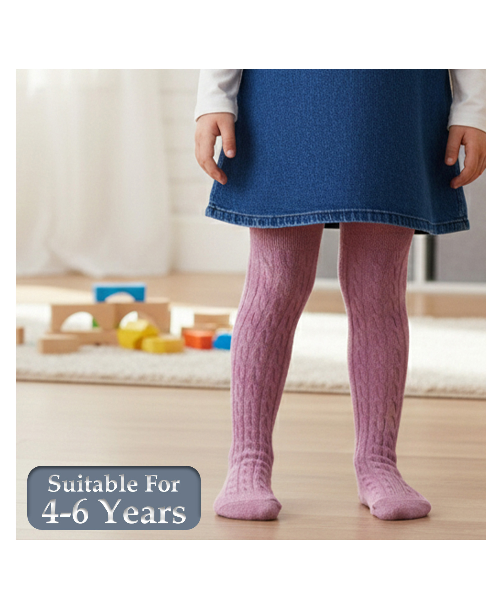 SYGA Baby Tights For Girls Soft Cotton Infant Leggings Toddler Solid Knit Stockings Socks Pants - Purple-picture-25