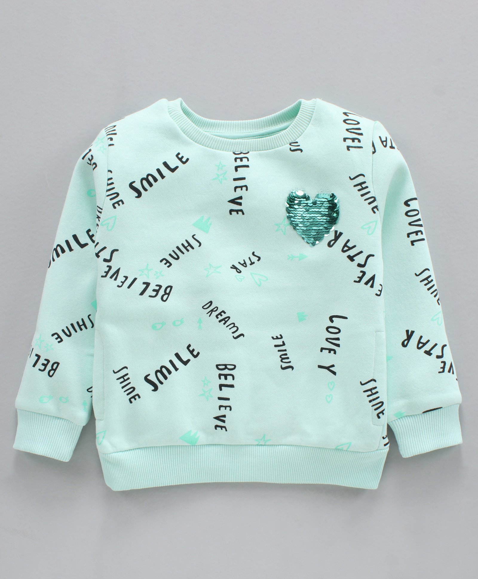 Vitamins Full Sleeves Brushed Fleece Sweatshirts Text Printed - Blue-picture-26