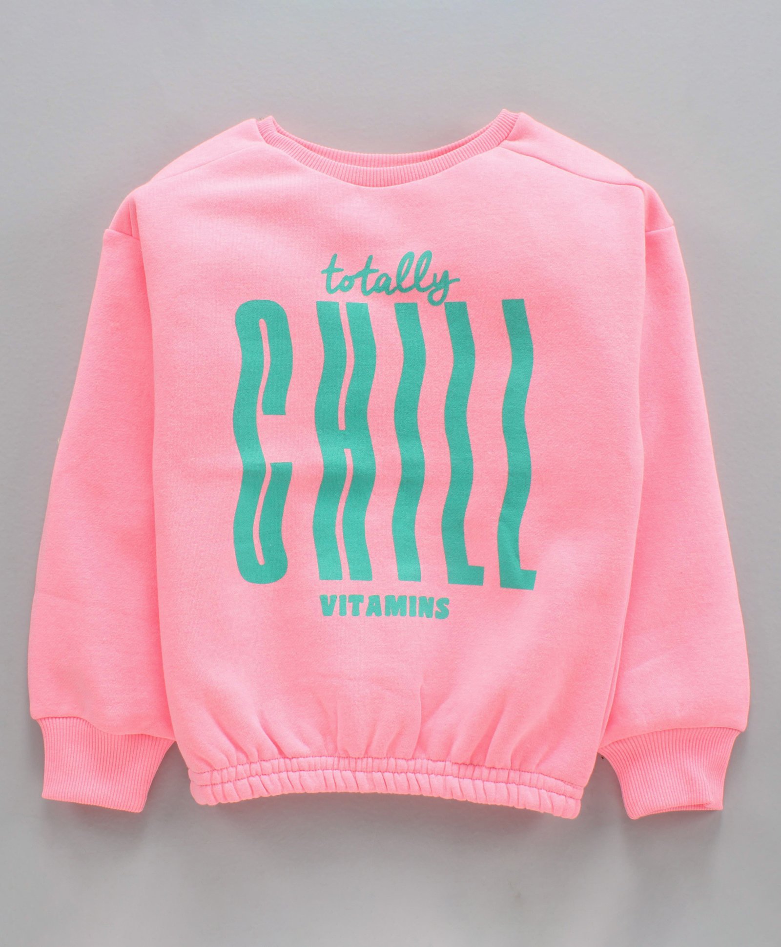 Vitamins Full Sleeves Brushed Fleece Sweatshirts Text Printed - Pink-picture-28