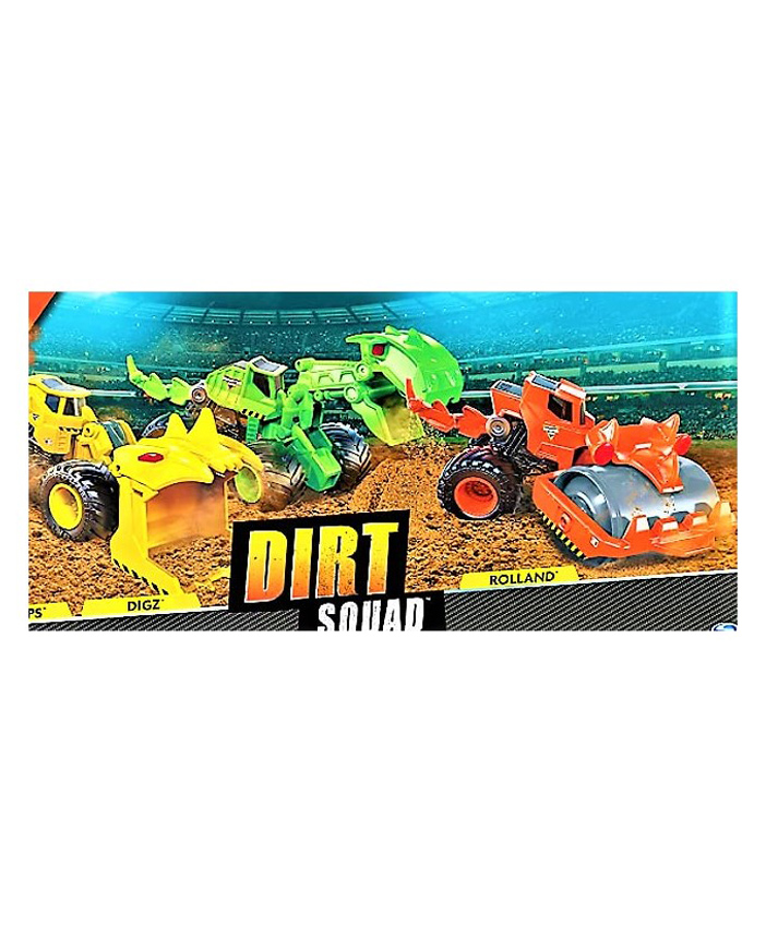 YAMAMA Dinosaur Model Construction Dessert Cruiser, Sand Buggy Unbreakable Truck Rock Crawler 4X4 Wheel Vehicles Dirt Squad Steamroller Monster Truck with Moving Parts for Kids (Pack of 3)  Color May Vary-image-29