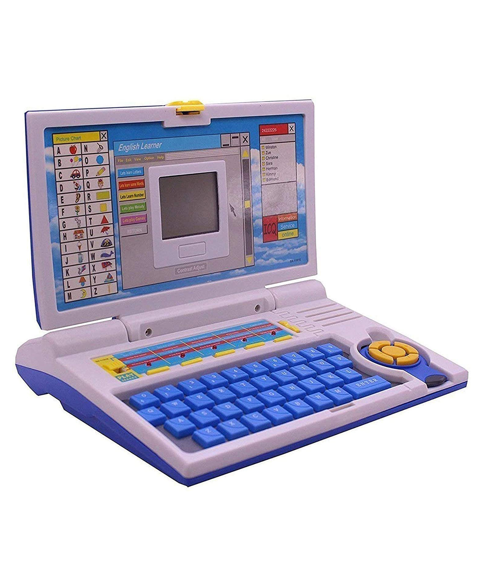 AKN TOYS Educational English Learner Laptop with Mouse Control Power Educational Laptop Notebook 20 Fun Activities Games Enhanced Skills of Children for Boys and Girls Computer - (COLOR N DESIGN MAY VARY ACCORDING TO AVAILABILITY)-image-10