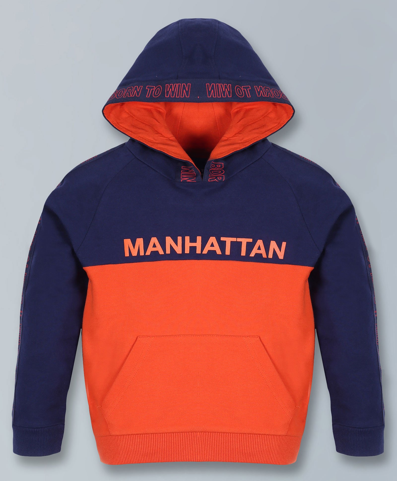 Plum Tree Full Sleeves Manhattan Print Hooded Sweatshirt - Orange-picture-39