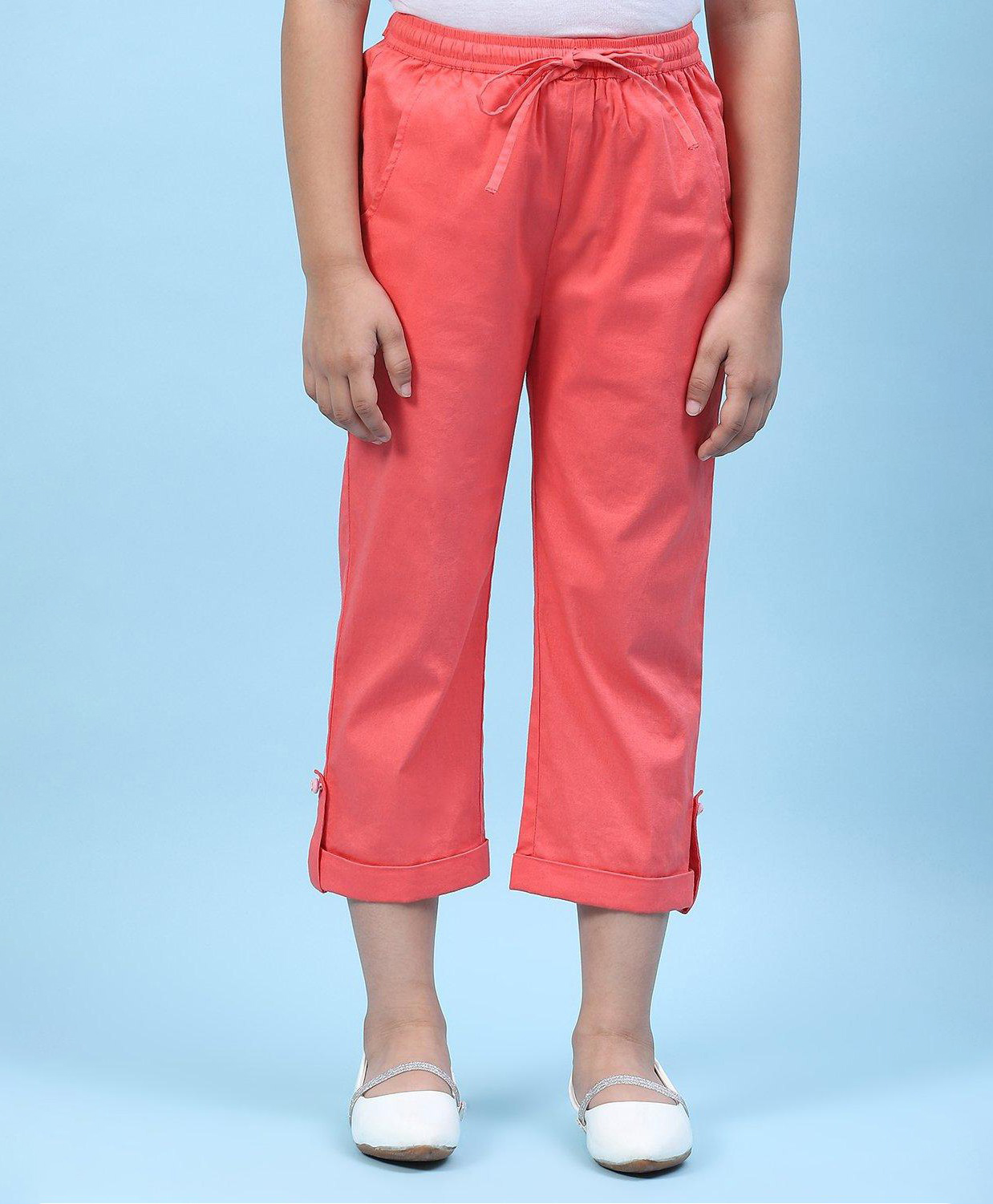 BIBA Solid Straight Pant - Coral Pink-picture-14