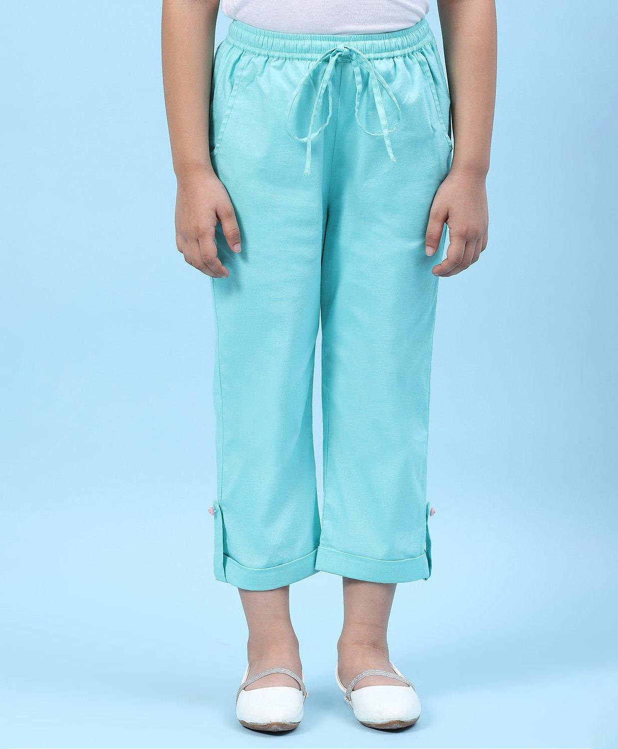 BIBA Solid Straight Pant - Powder Blue-picture-11