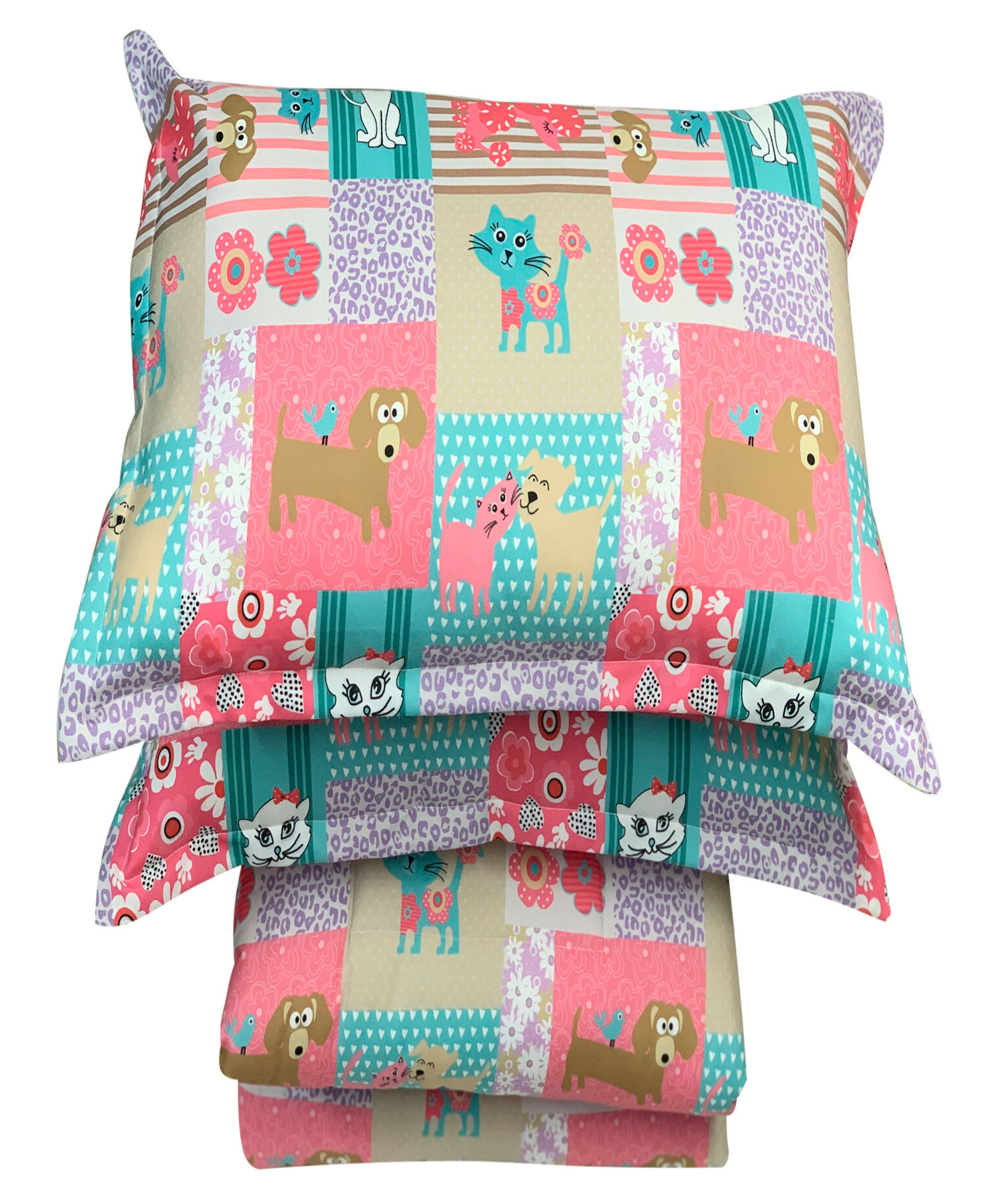 Oscar home Giraffe Three Piece Teen Quilt Bedding Set with Two Matching Pillow Covers - Multicolour-image-16