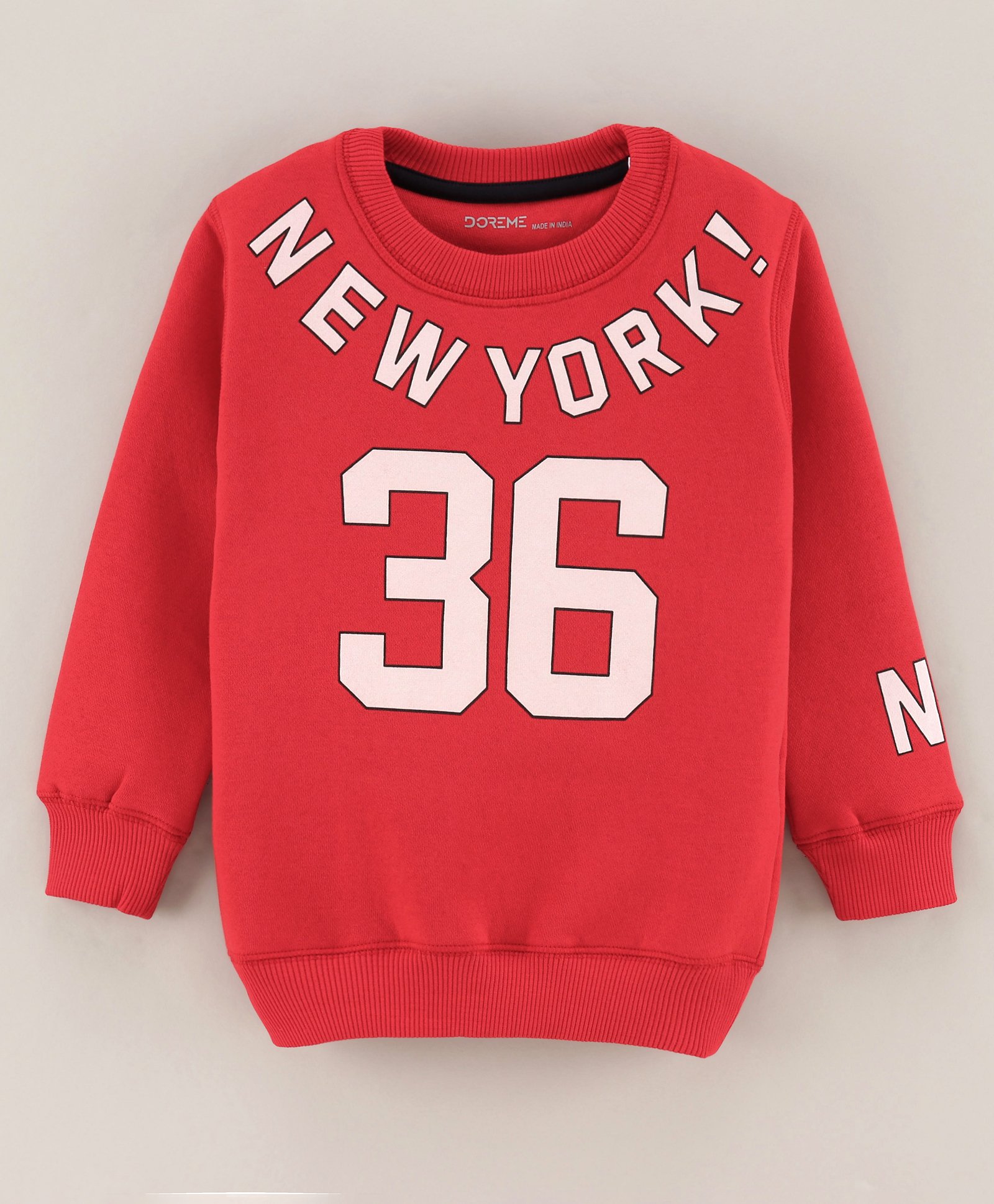 Doreme Full Sleeves Sweatshirt Text Print - Red-image-16