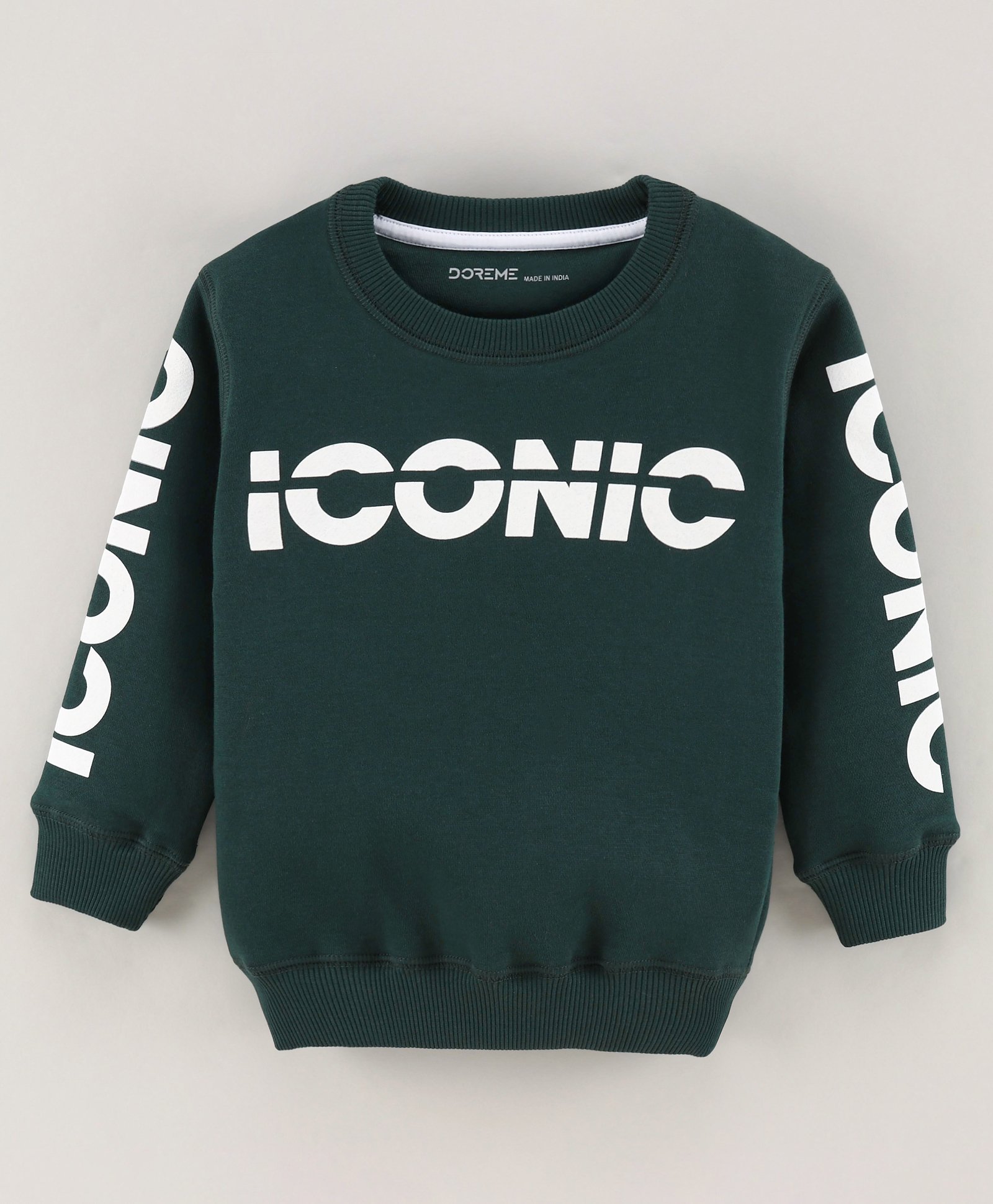 Doreme Full Sleeves Sweatshirt Text Print - Dark Green-image-12