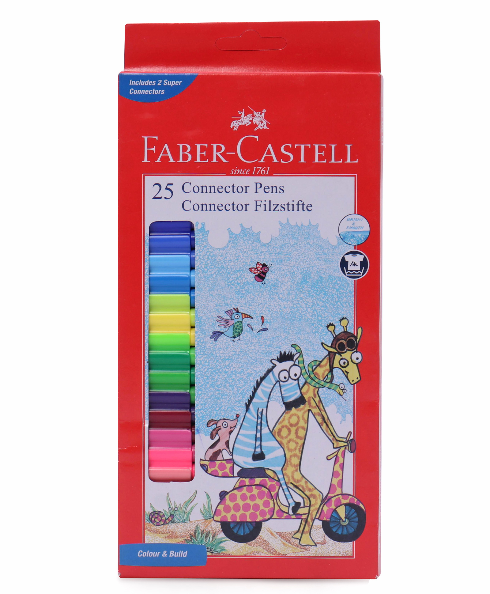 faber castell Faber Castle Connector Pens Assorted Pack of 25 - Red-picture-24