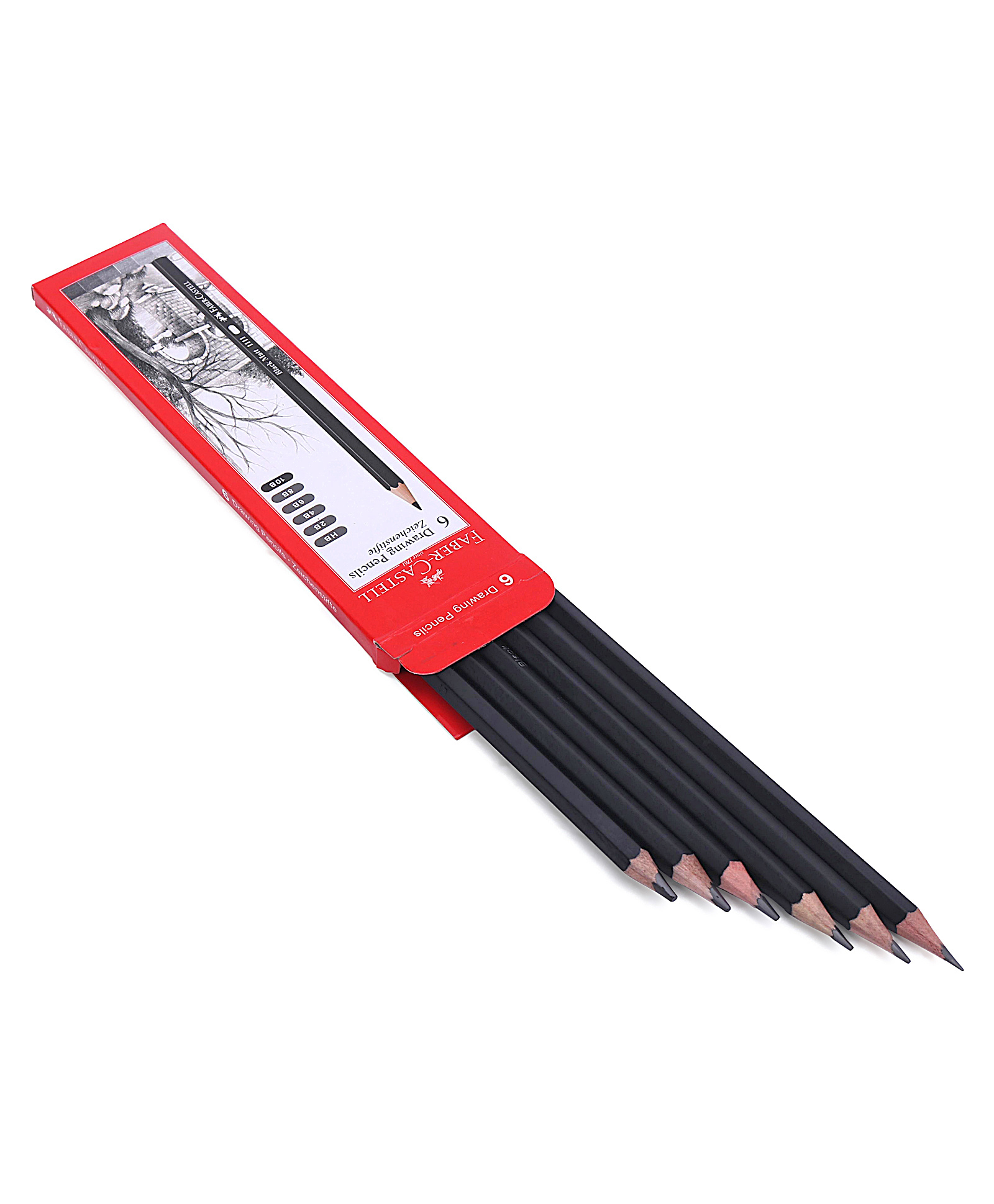 Faber Castell Graded Pencil HB 2B 4B 6B 8B 10B Pack of 6 - Black-picture-15