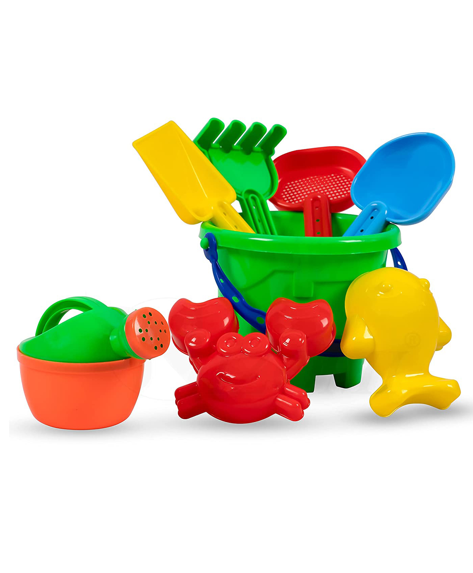 Mingkids Beach Toys Set For Kids Indian Made 8 Pieces Bucket Animal Mould Shovel Spade Tool Kit Beach Art Learning Outdoor Sand  Birthday Gift Multicolor-image-39