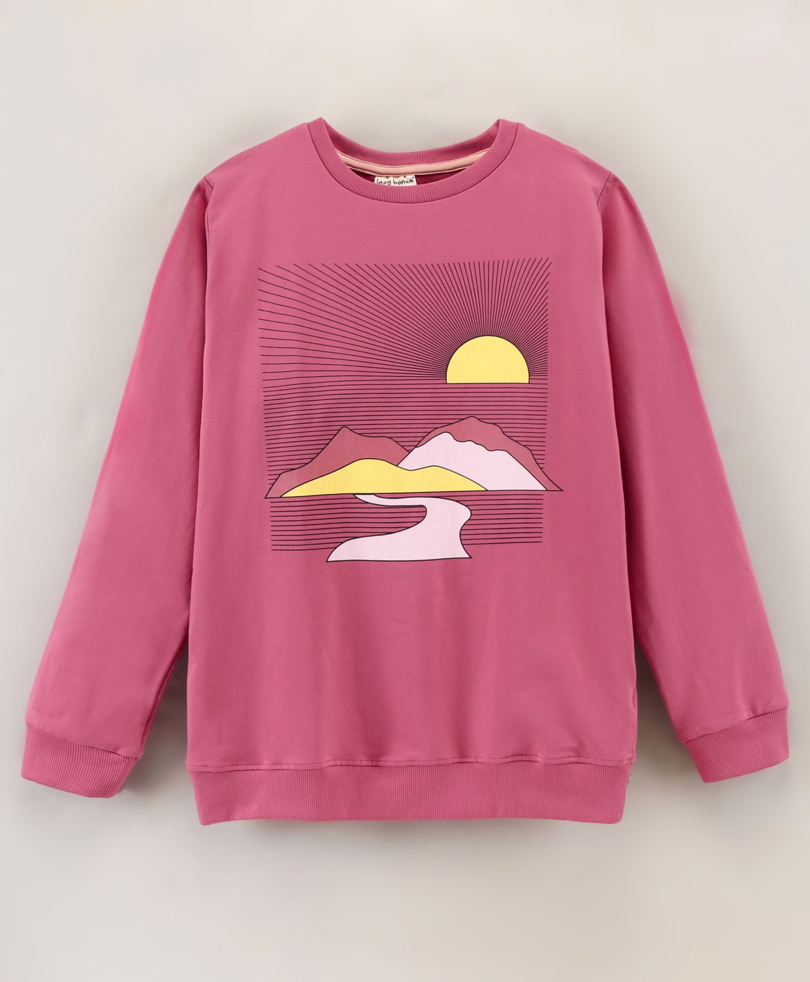 Lazy Bones Full Sleeves Scenery Printed Sweatshirt - Pink-picture-14