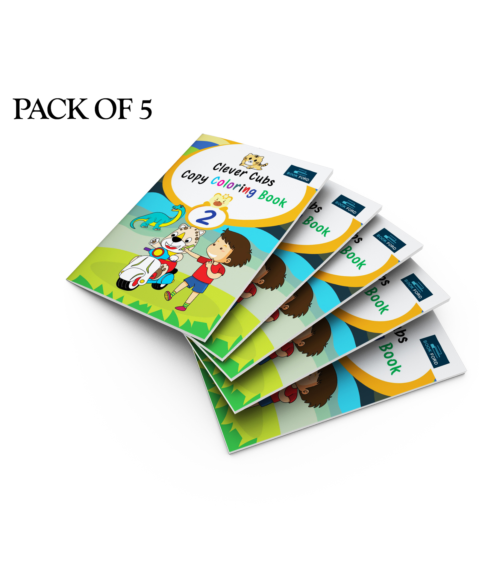 Clever Cubs Copy Coloring Book 2 Pack of 5 - English-image-47