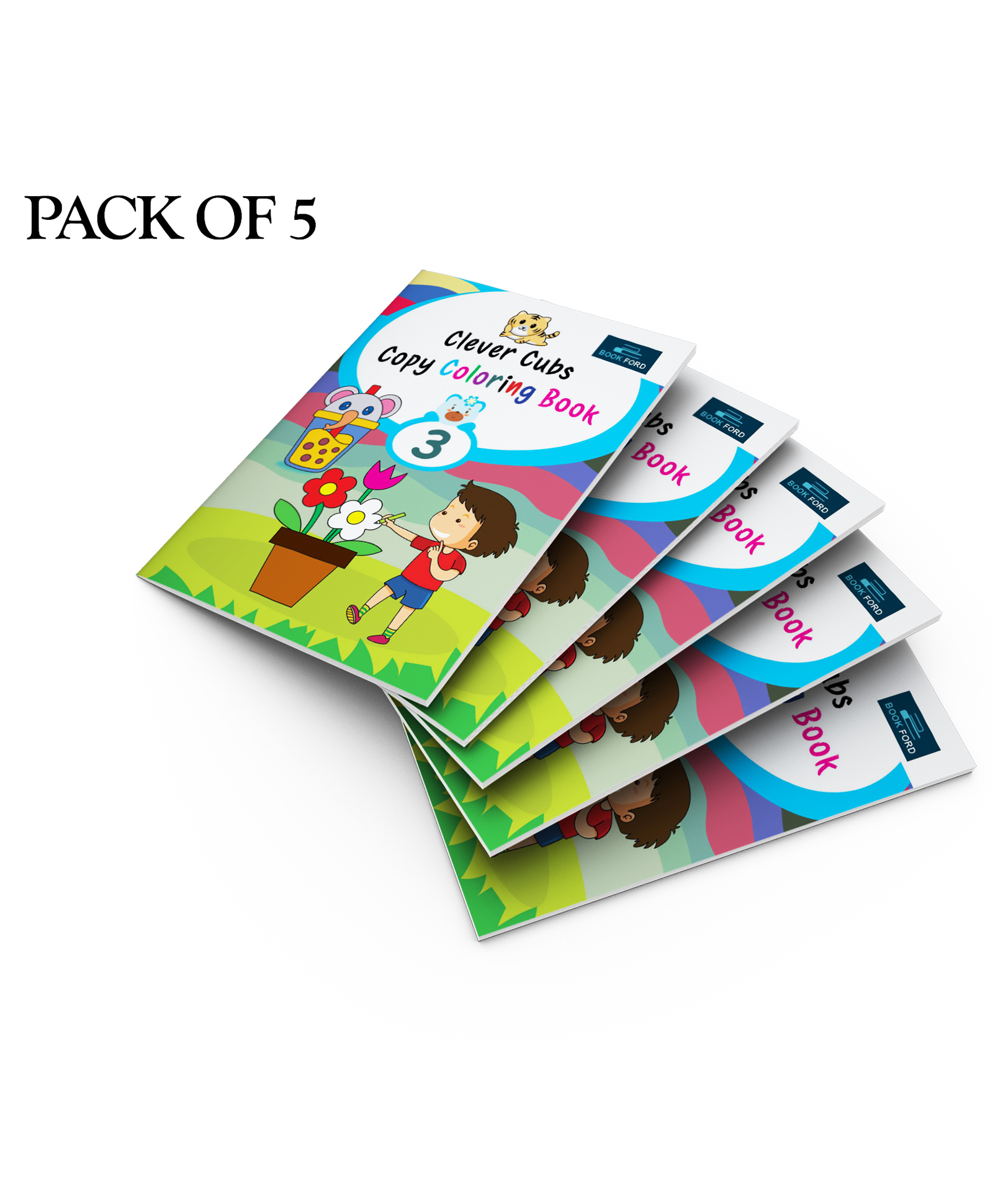Clever Cubs Copy Coloring Books 3 Pack of 5 - English-image-26
