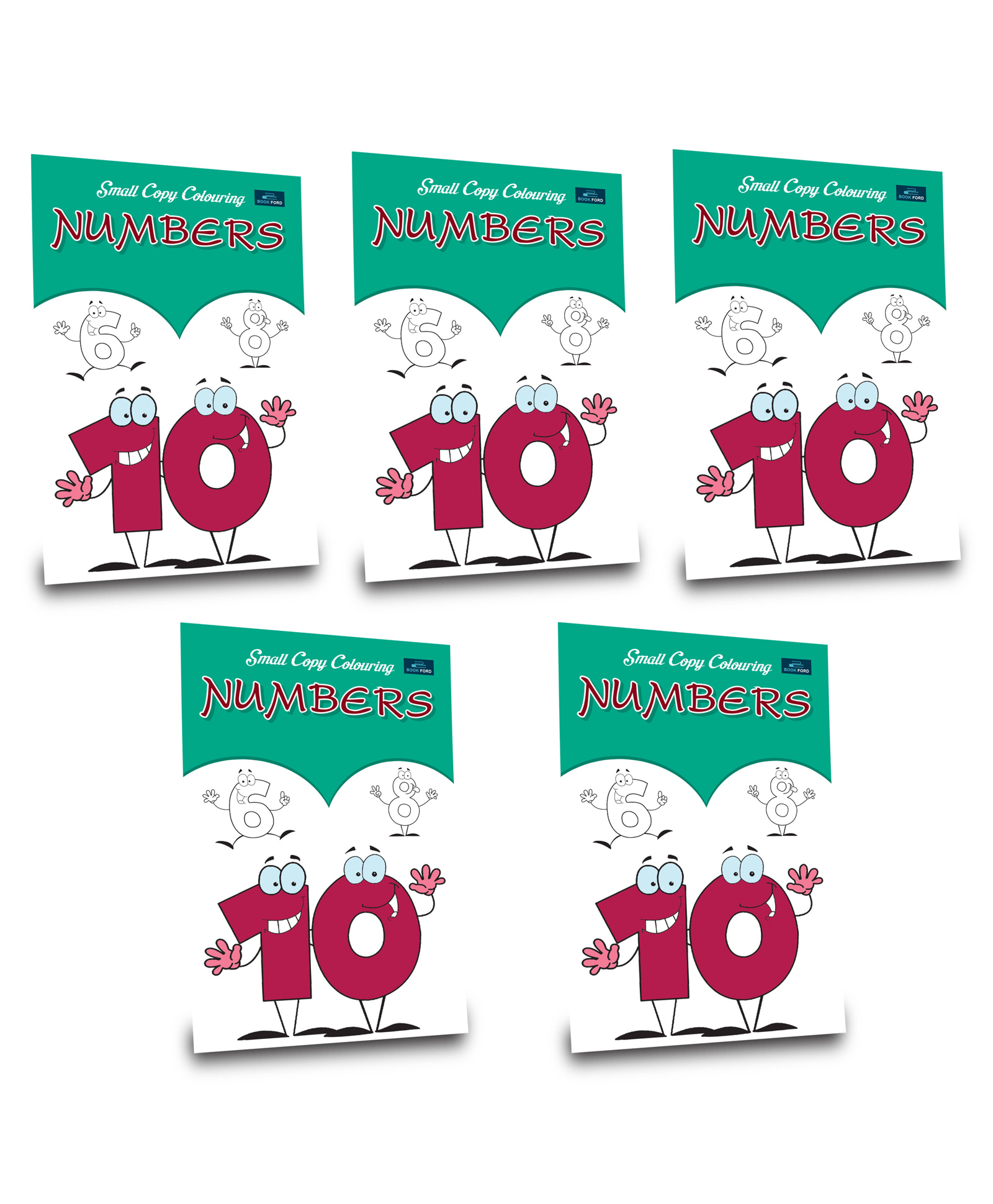 bookford publications Small Copy Colouring Shapes & Numbers Pack of 5 - English-picture-24