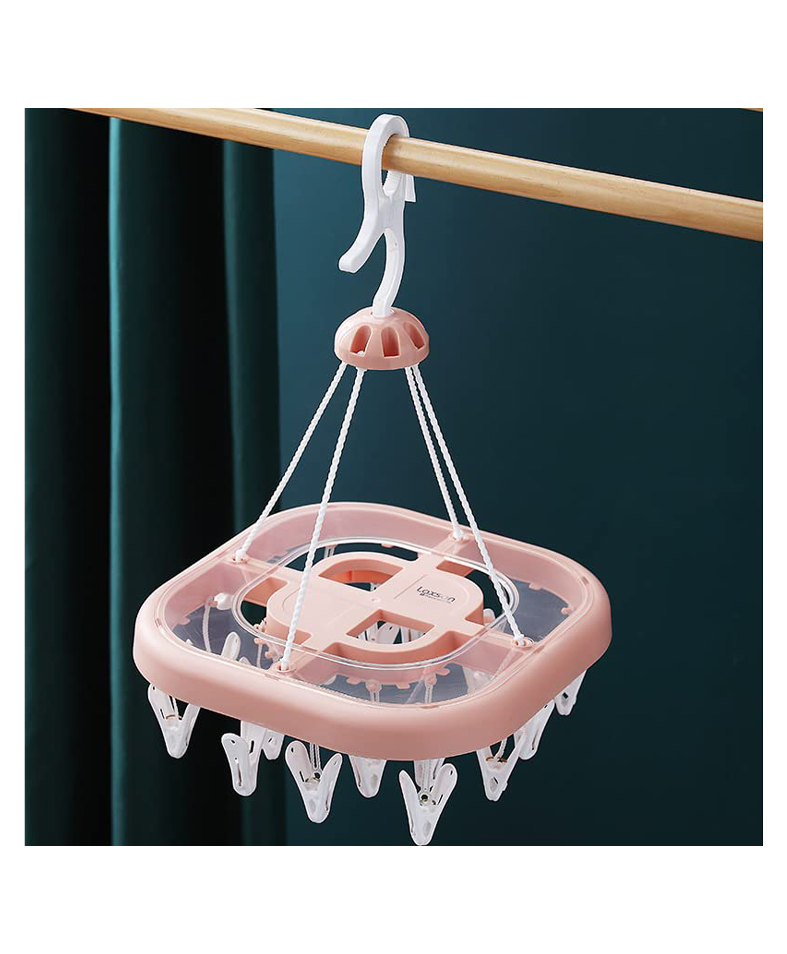 SKB Laundry Hangers with 20 Clips Foldable Clip Hanger (Color May Vary)-picture-14