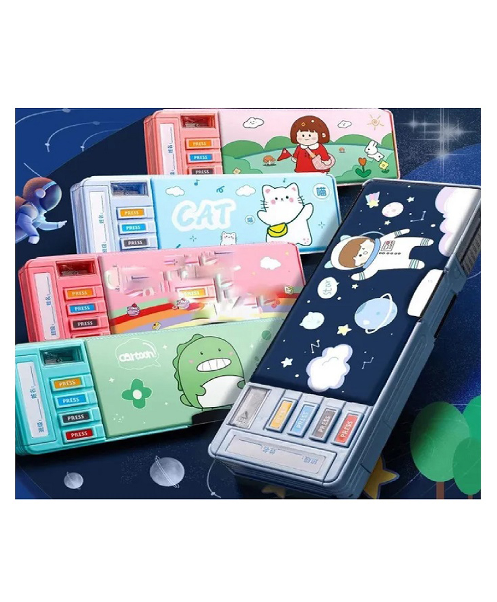 SKB Multipurpose Cartoon Pencil Case (Color and Design May Vary)-image-39