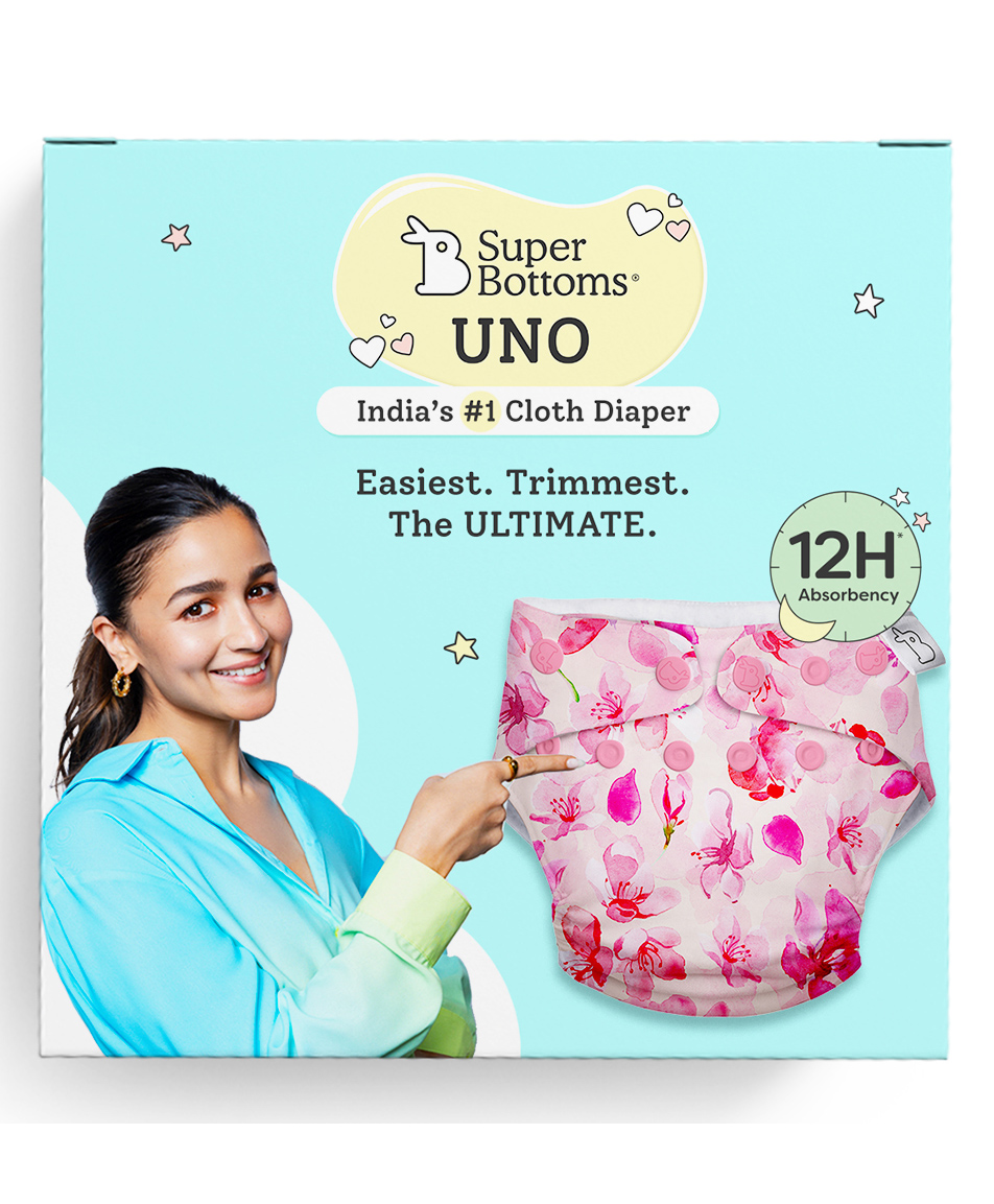 SuperBottoms Freesize UNO - Reusable cloth diaper + 1 Dry Feel Magic Dry Pads Set - Cherry Blossom-image-41