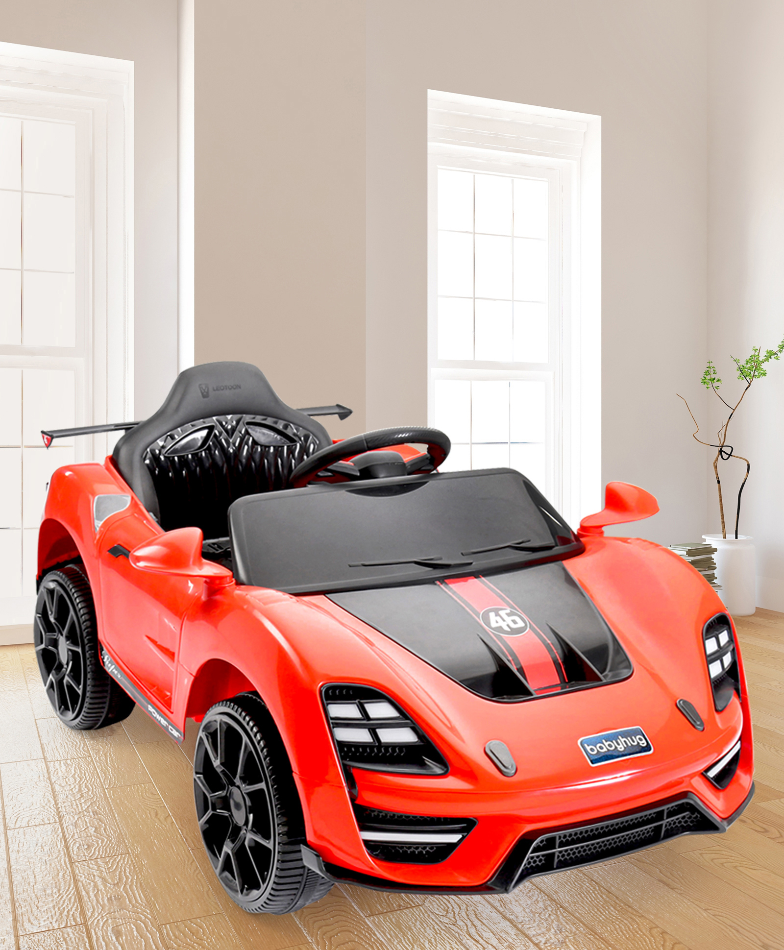 Babyhug Battery Operated Ride On Car with Music & Lights - Red