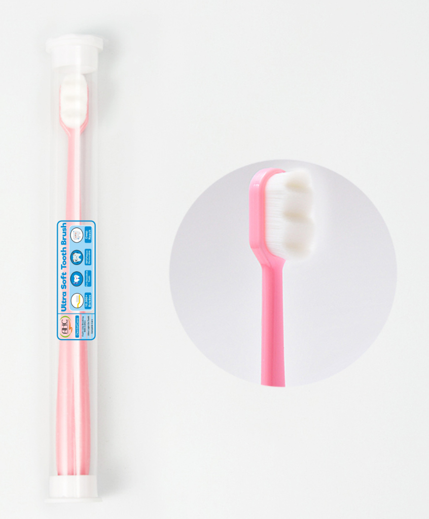 zikku AHC Baby Ultra Soft Nano Bristles Toothbrush With Tongue Cleaner - Pink-picture-28