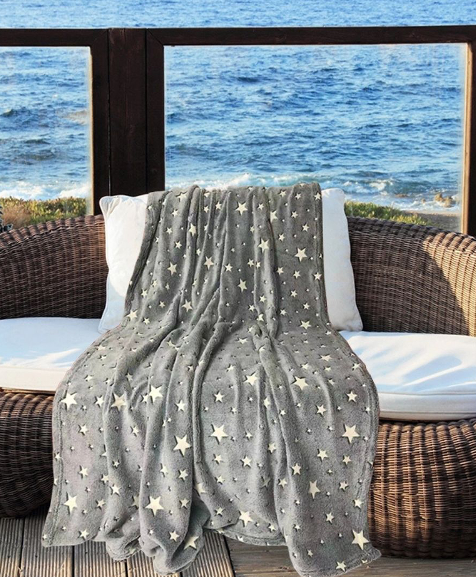 zikku AHC Glow in The Dark Blanket for Kids Star Design - Grey-picture-30