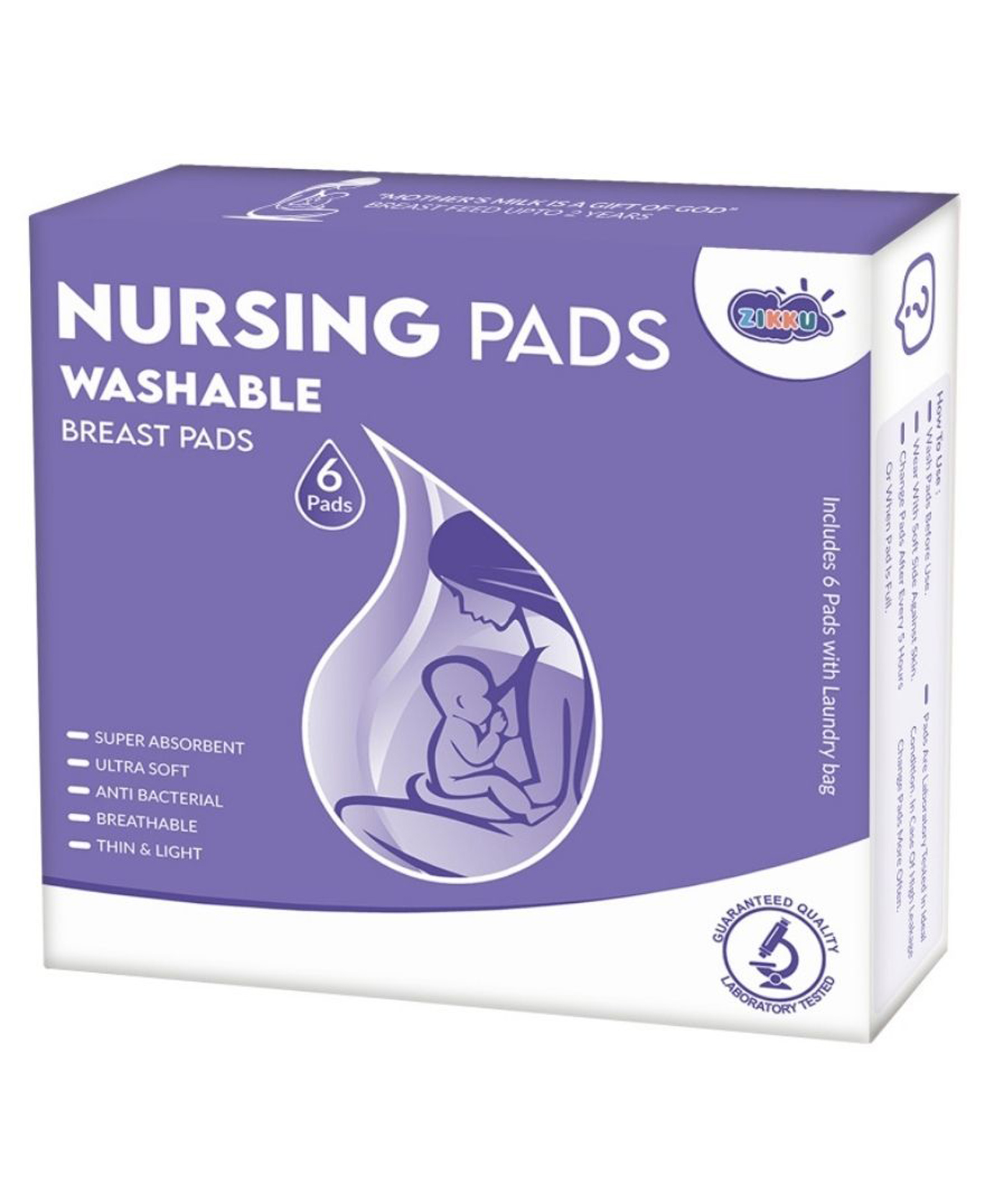 AHC Washable Maternity Nursing Breast Pads With Laundry Bag 6 Pads - Pale Pink-image-39