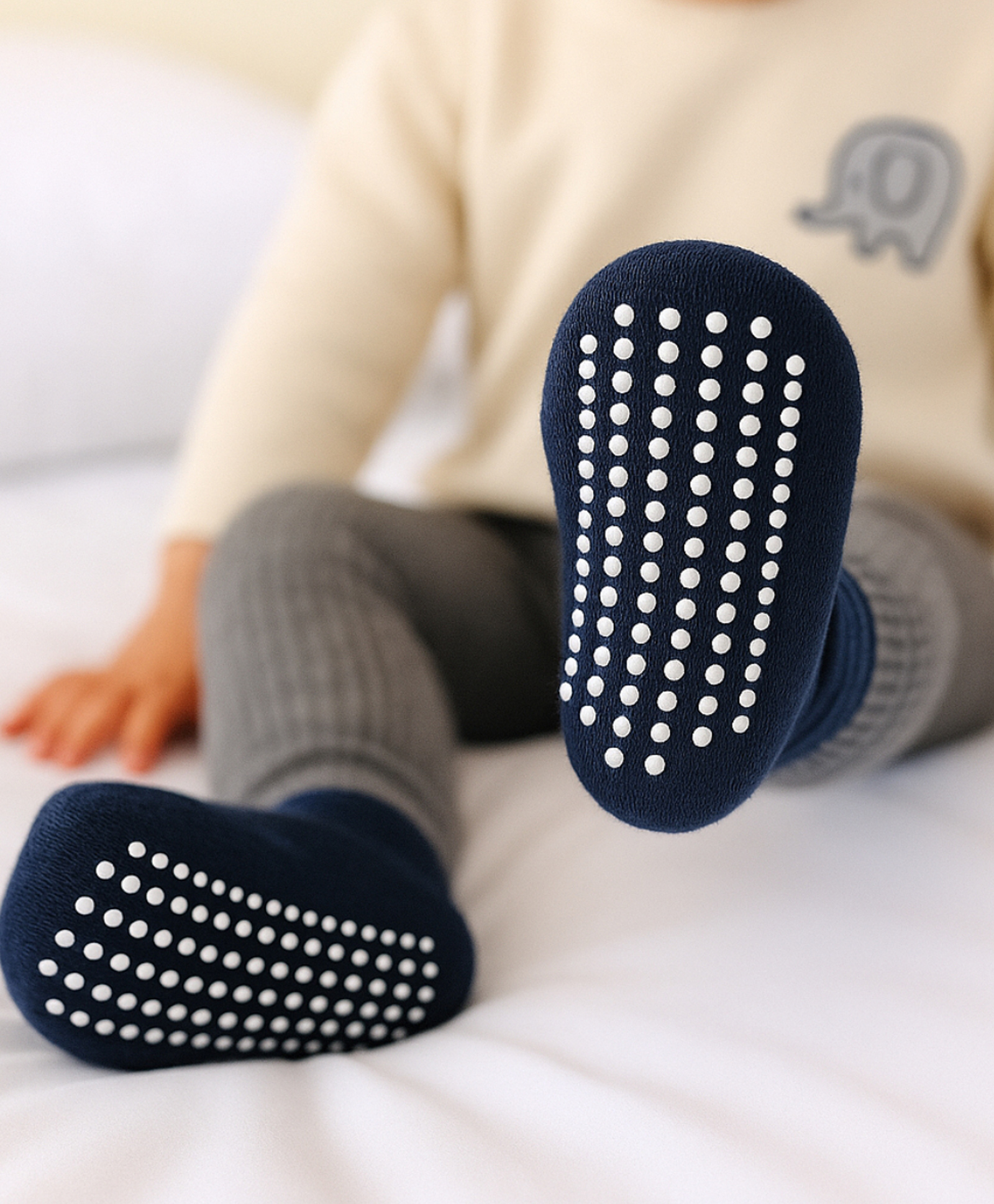 zikku AHC Baby Breathable Anti Slip Ankle Length Kids Socks - Navy Blue-picture-13