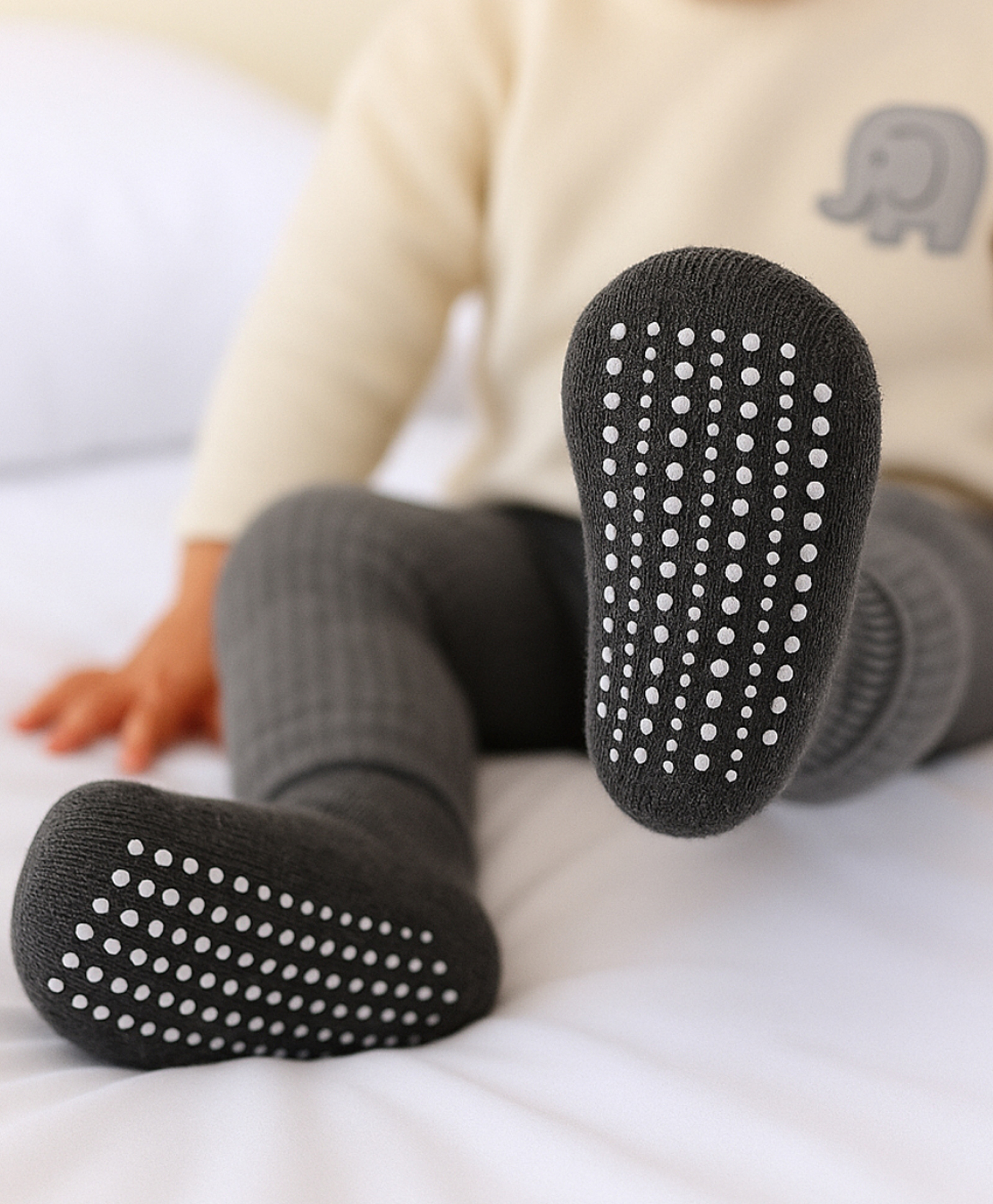 AHC Baby Breathable Anti Slip Ankle Length Kids Socks - Charcoal Grey-image-32
