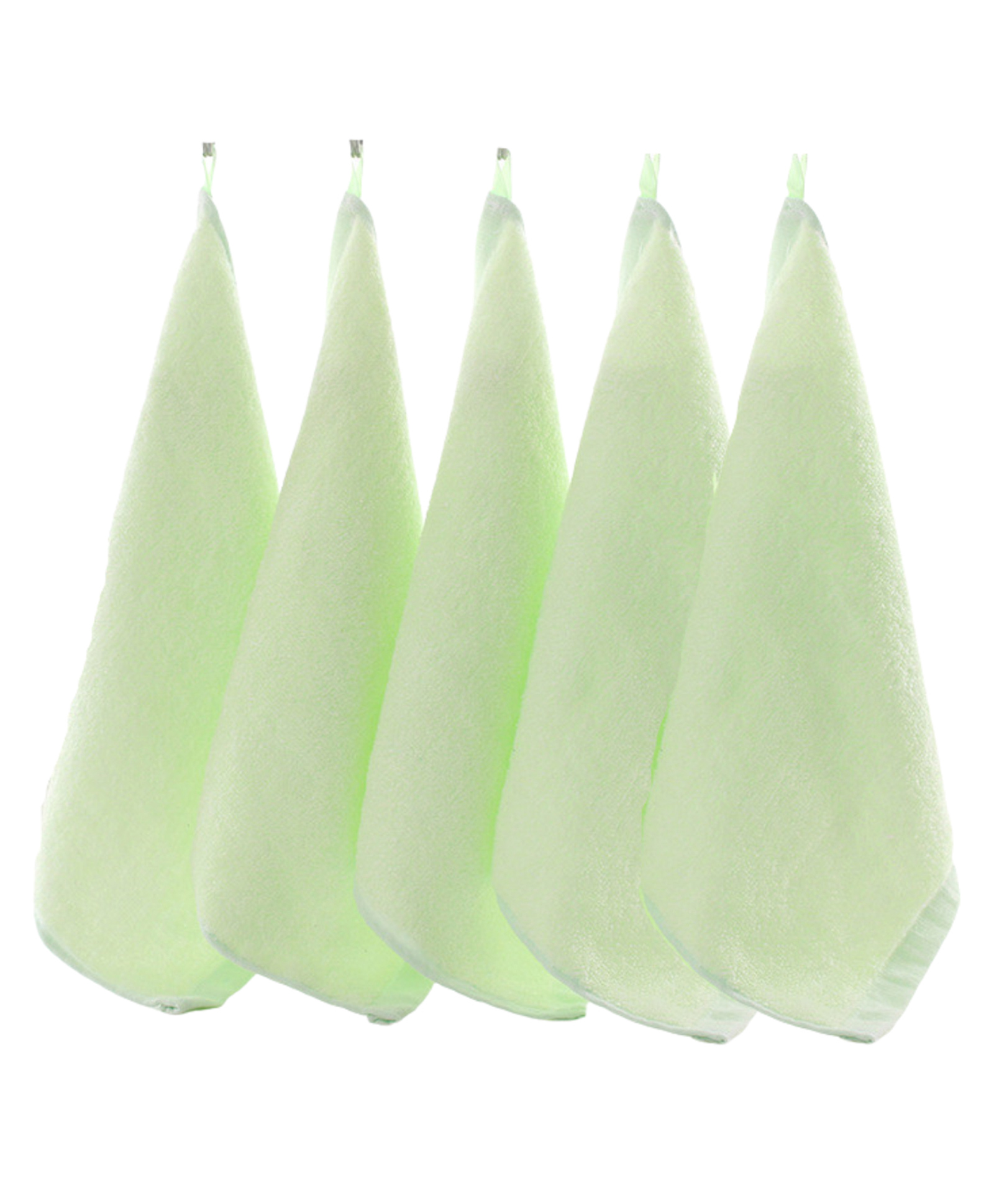 zikku AHC Bamboo Cotton Soft Hand Face Towel Washcloth for baby Pack of 5 - Green-picture-24