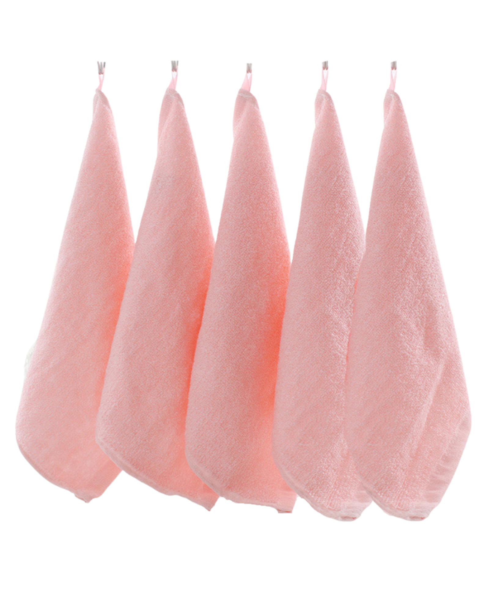 zikku AHC Bamboo Cotton Soft Hand Face Towel Washcloth for baby Pack of 5 - Peach-picture-10