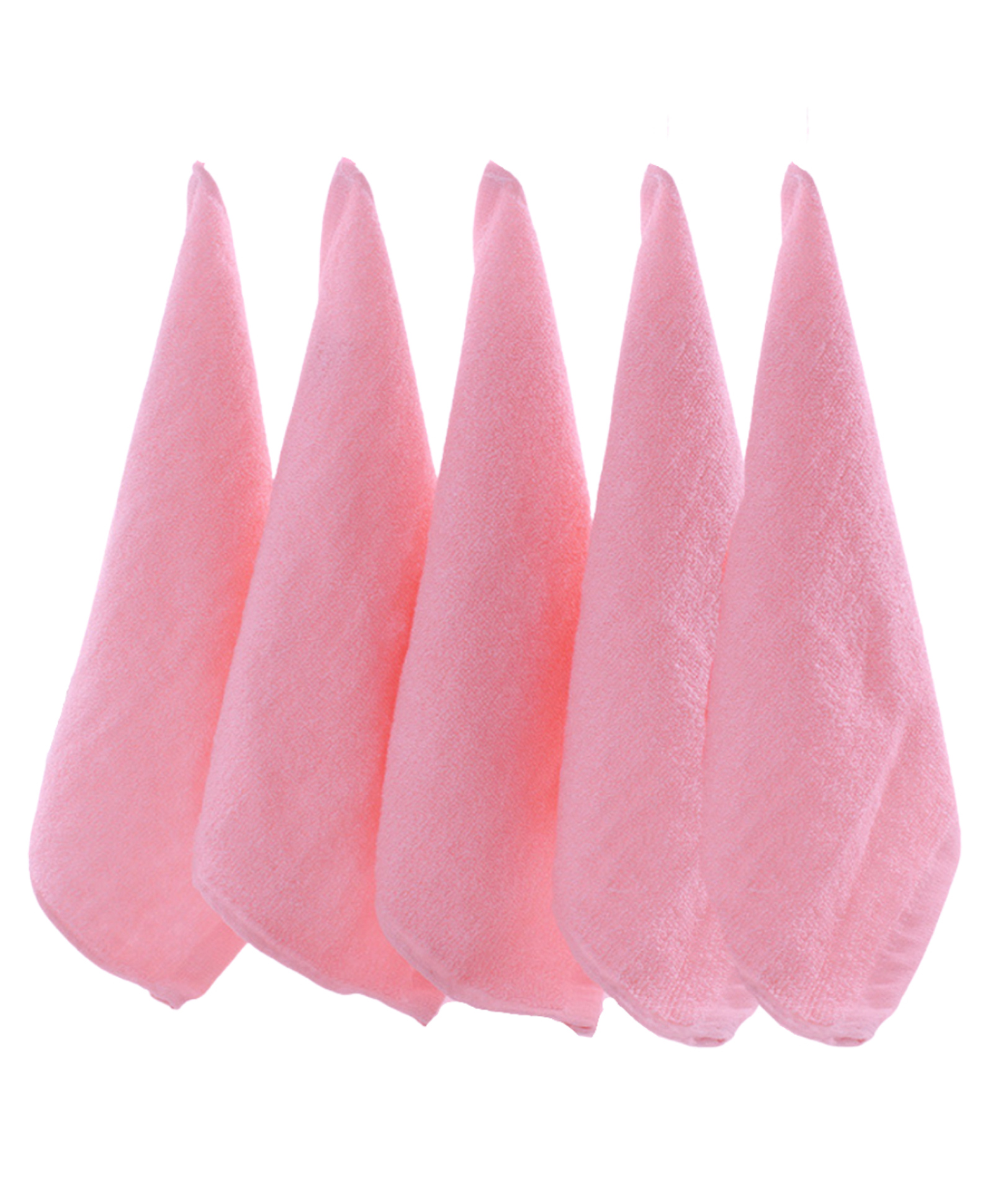 zikku AHC Bamboo Cotton Soft Hand Face Towel Washcloth for baby Pack of 5 - Pink-picture-19