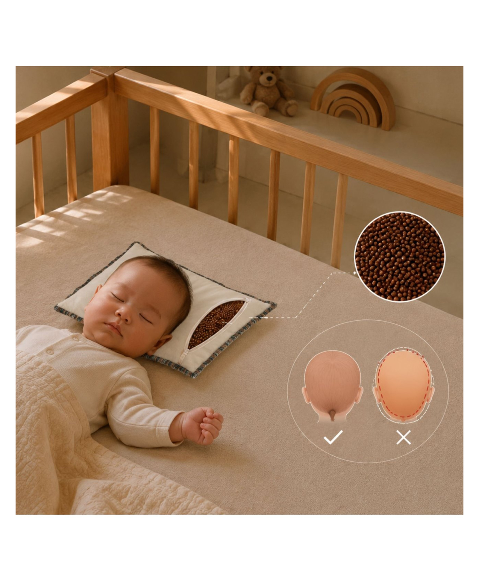 AHC Head Shaping Mustard Seed Rai Pillow With Bamboo Cover - Multi-image-24