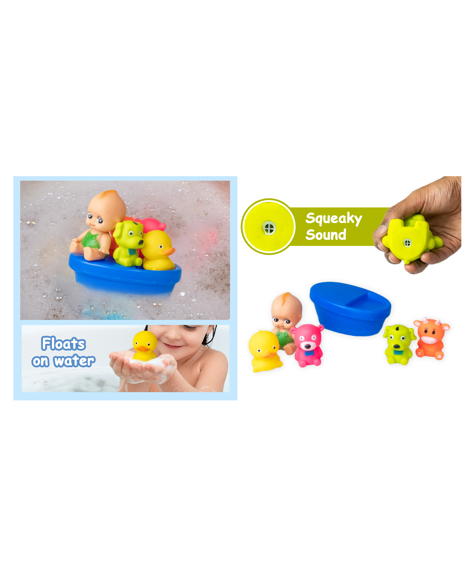 Ratnas Squeezy Baby & Animal Bath Toys Pack of 5 (Color & Shape May Vary)-picture-21