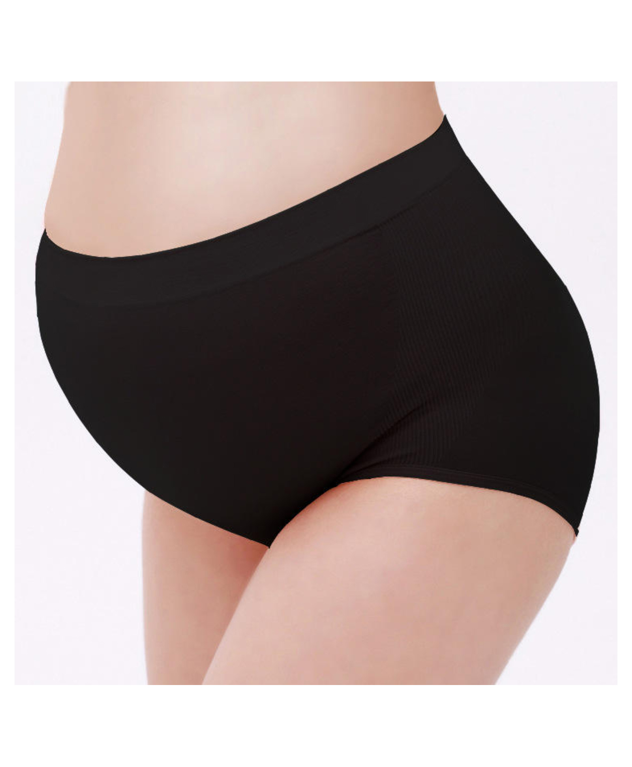 zikku AHC Women's Seamless Hi Waist Maternity Panty - Black-picture-16