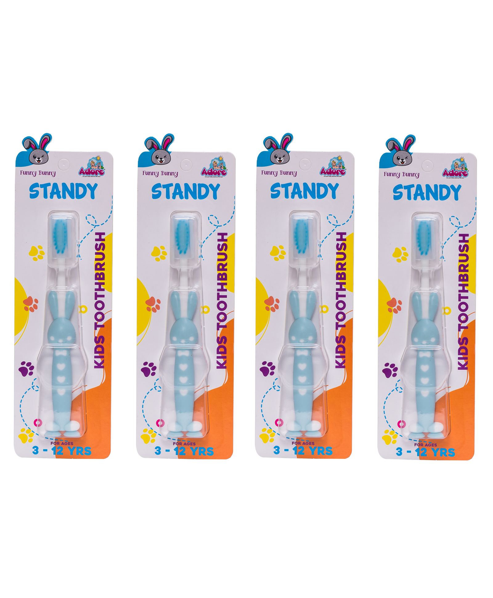 Adore Standy Kids Toothbrush With Safety Case Pack of 4 - Blue-picture-15
