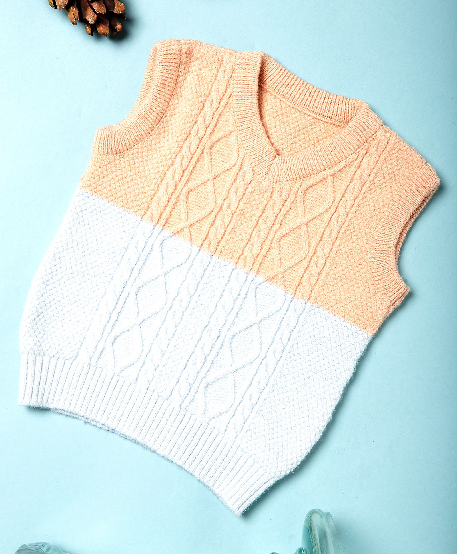 Mi Arcus Sleeveless Colour Blocked Sweater- Multicolor-image-9