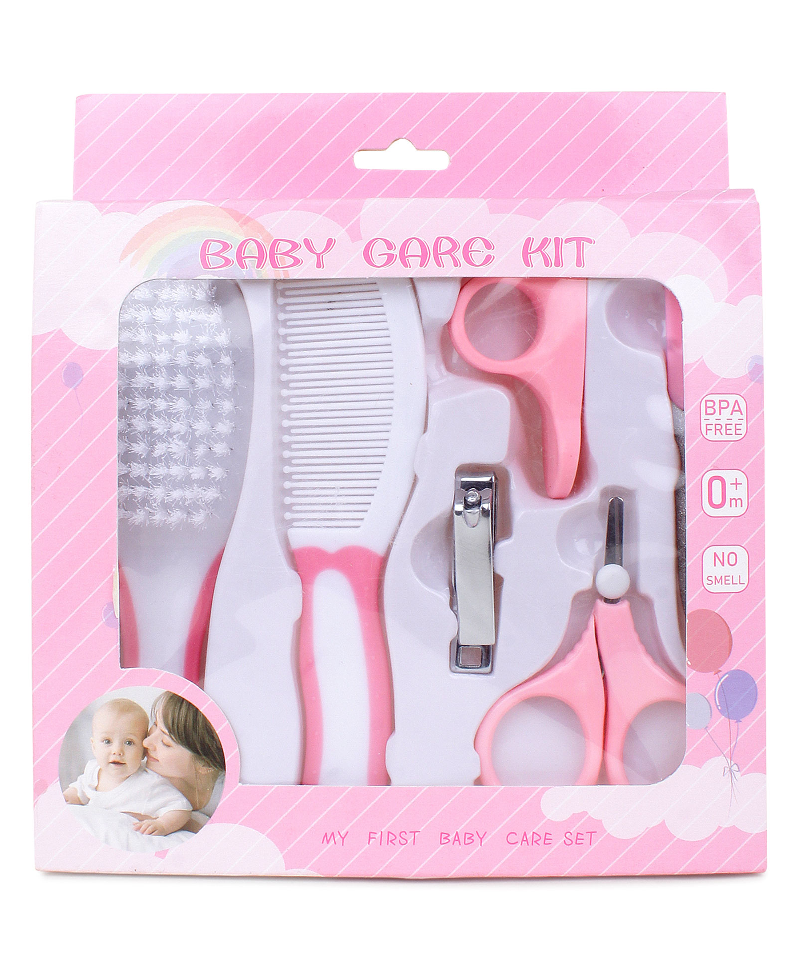 Kritiu Baby Grooming Care Kit Pack Of 6 - Pink-picture-34